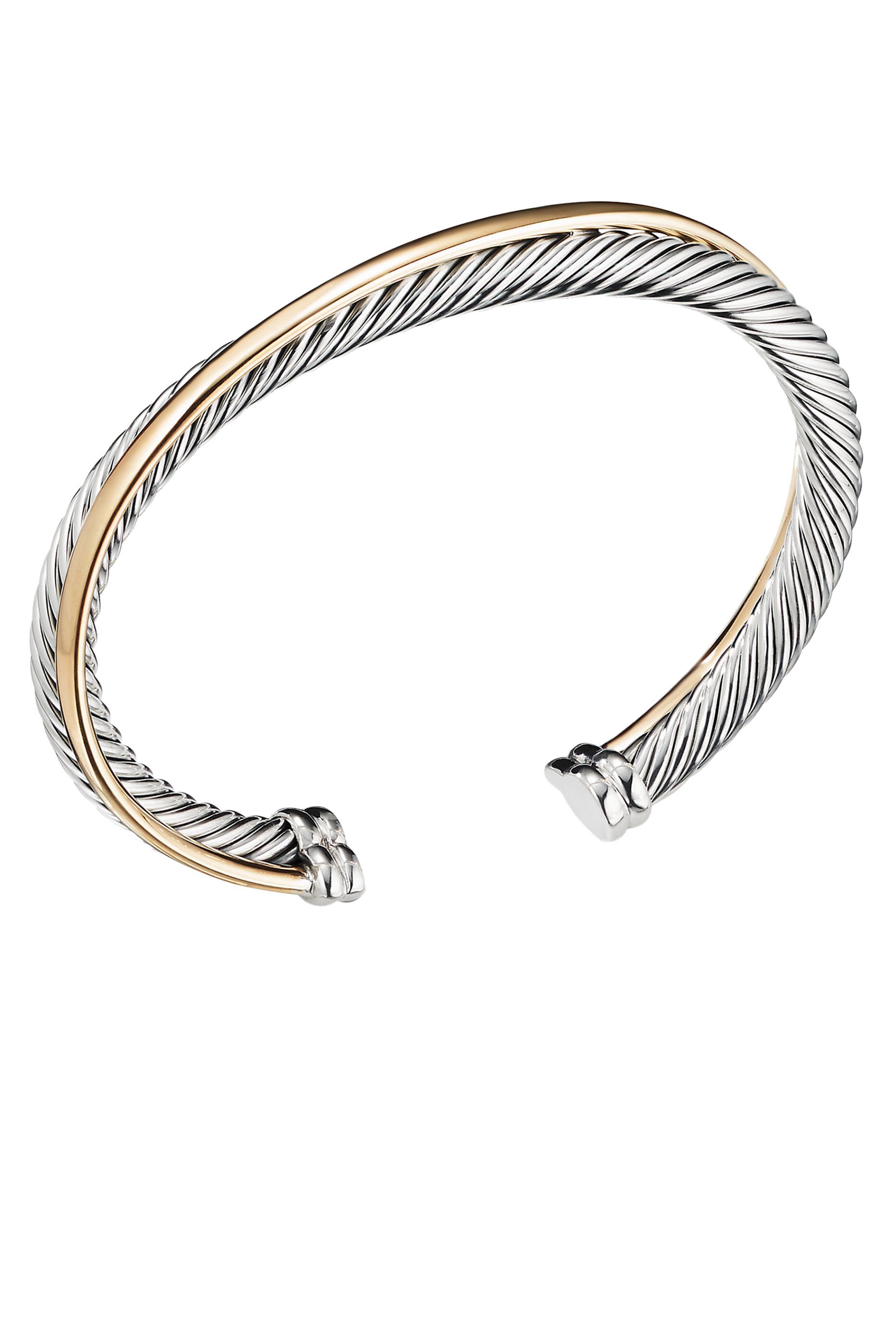 Crossover Bracelet, 18K Yellow Gold & Sterling Silver