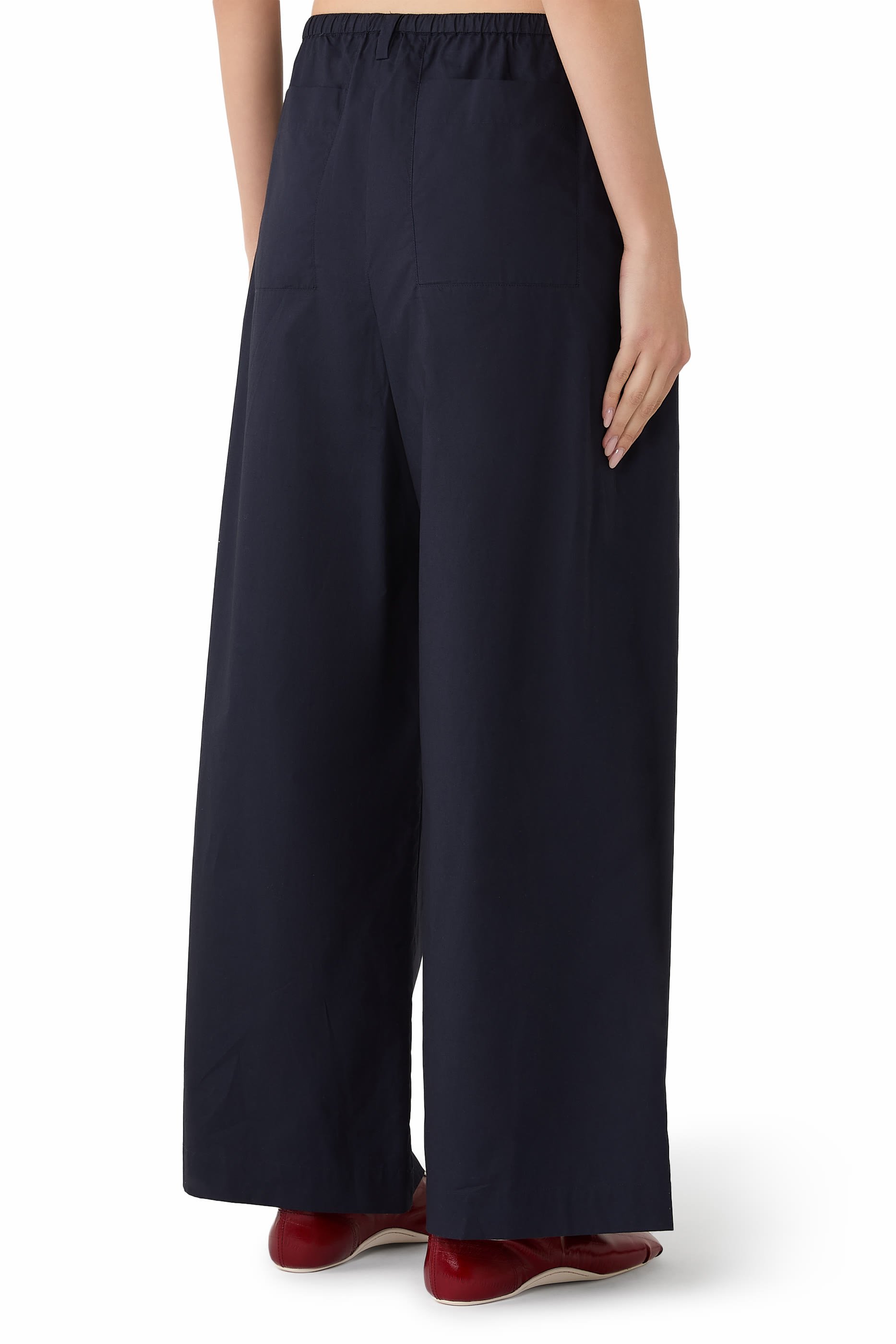 Drawstring Wide-Leg Trousers