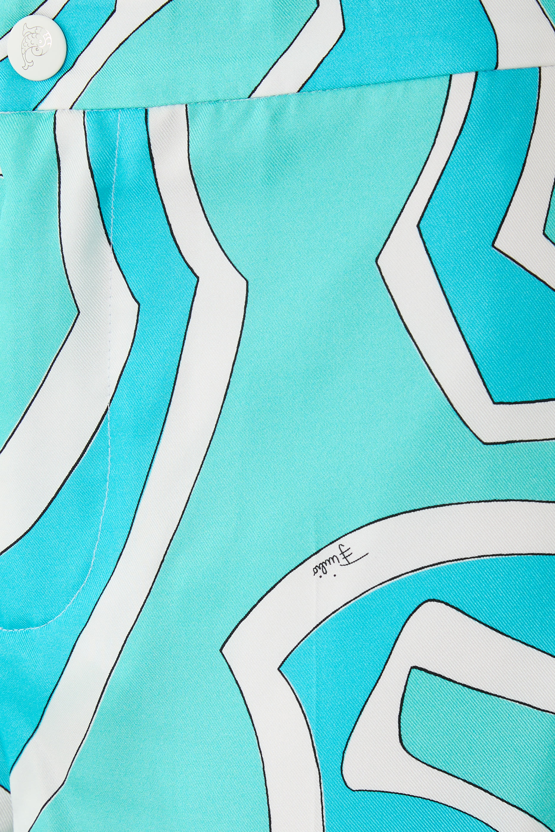 Printed Silk Twill Wide-Leg Pants