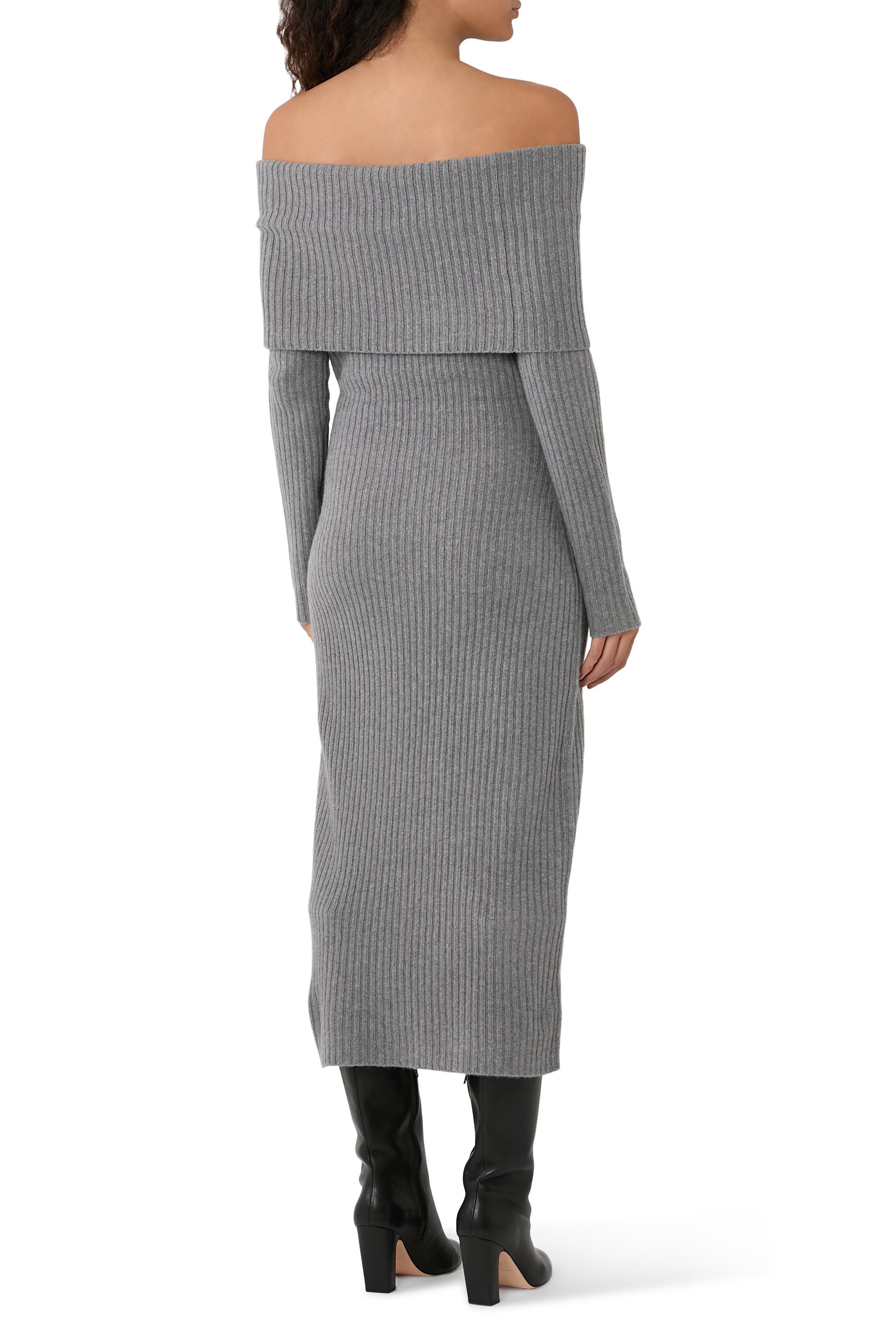 Off-The-Shoulder Ribbed Dress