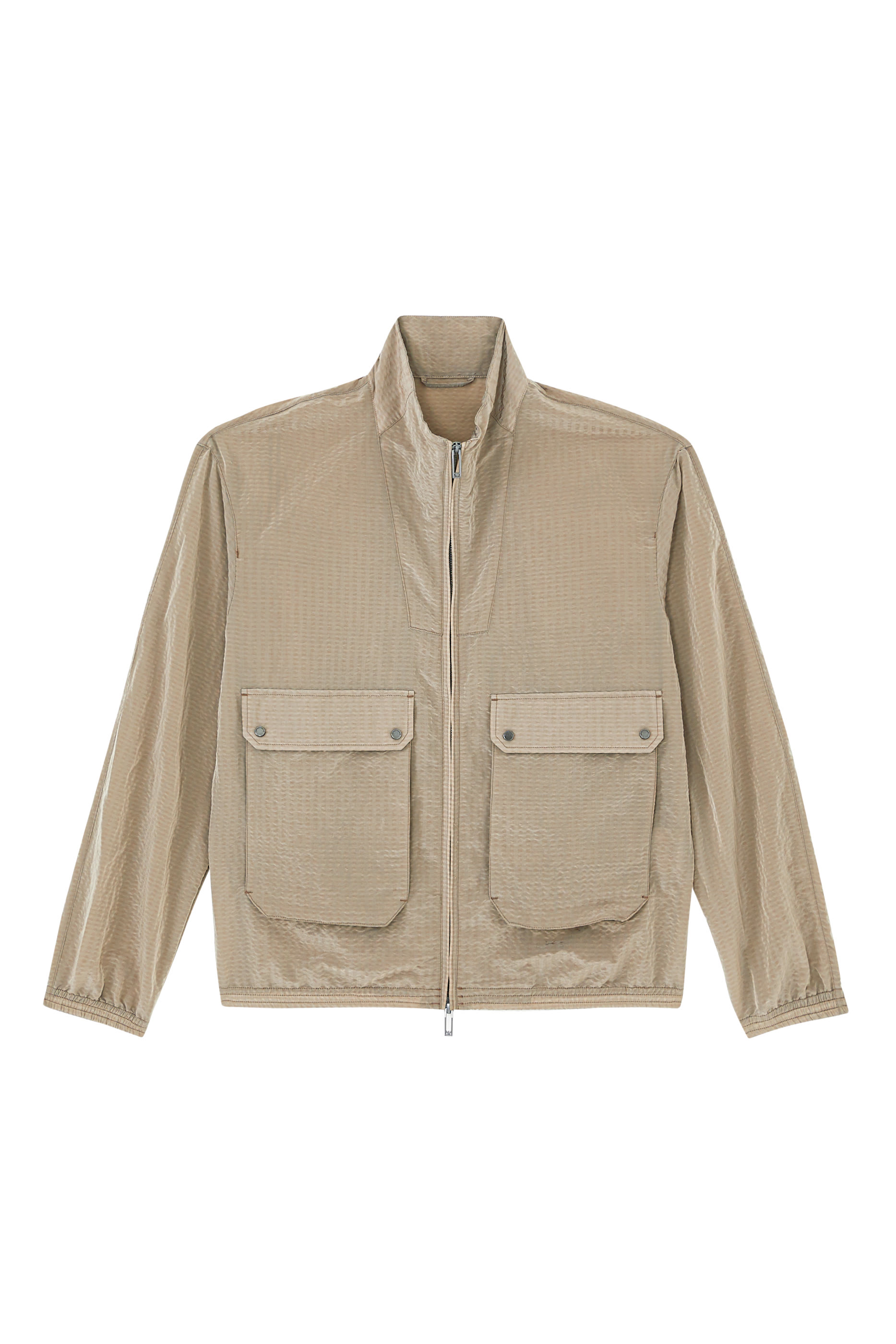 Nylon Seersucker Front Pocket Jacket