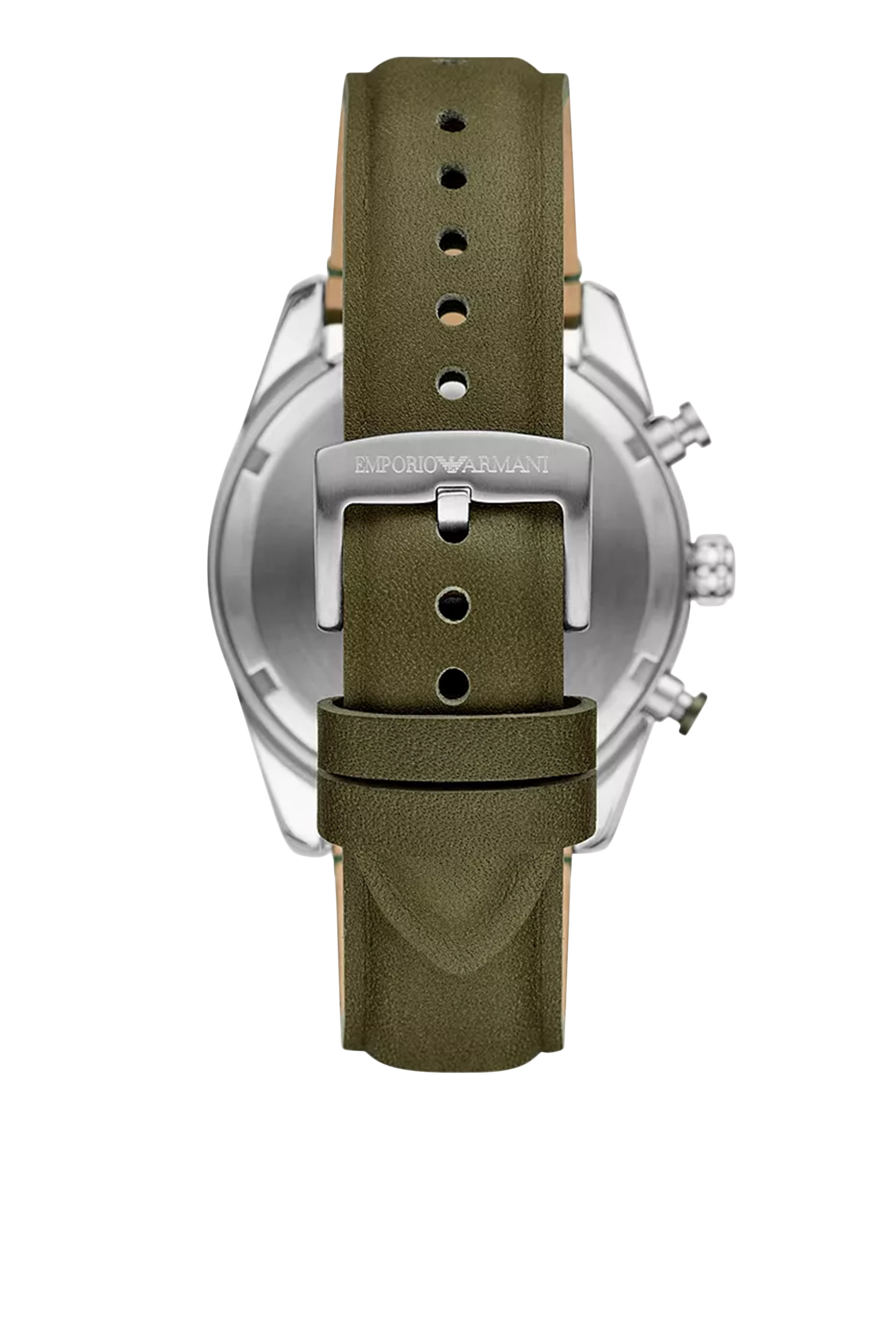 Chronograph Green Leather Watch 