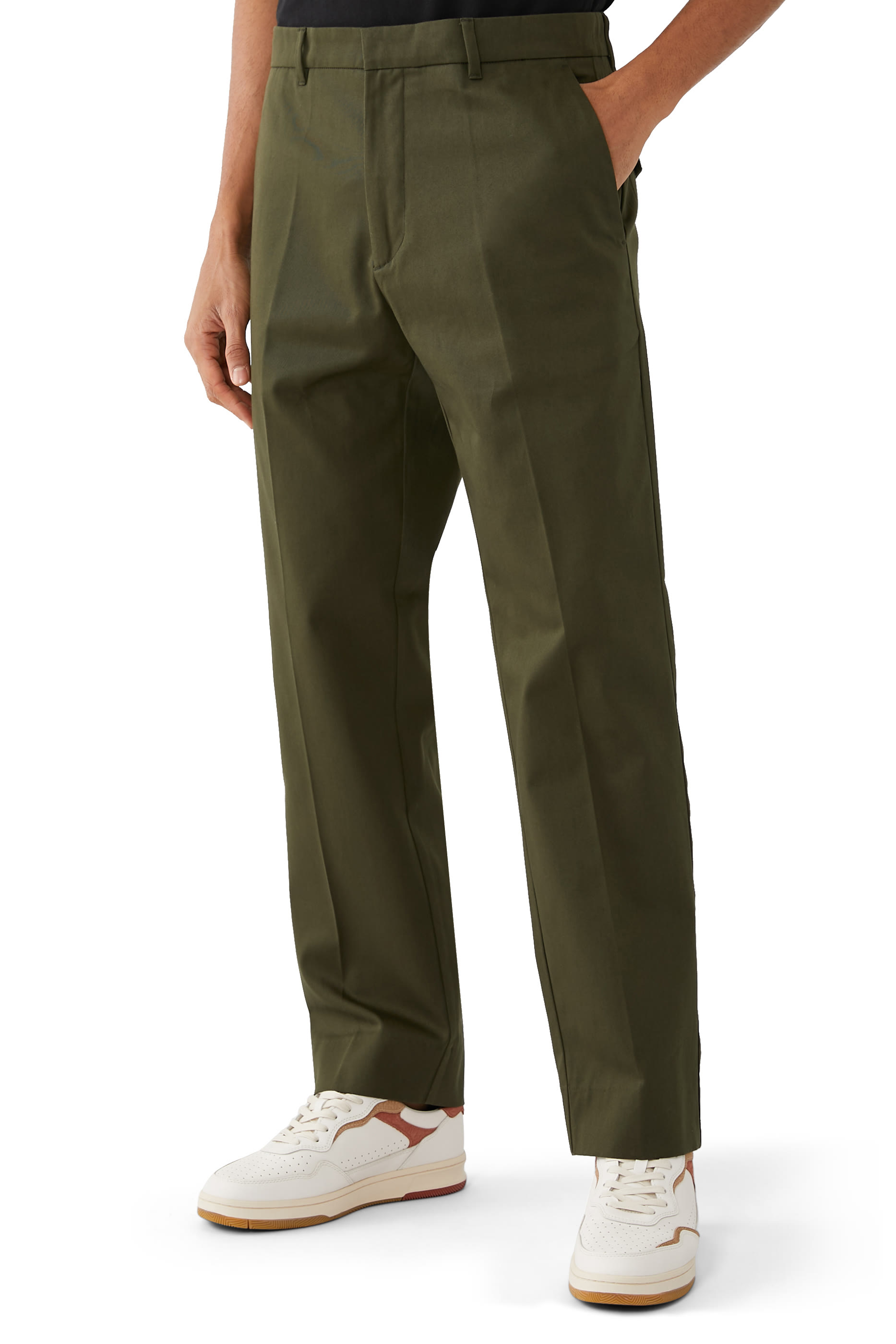 Twill Straight Fit Trousers