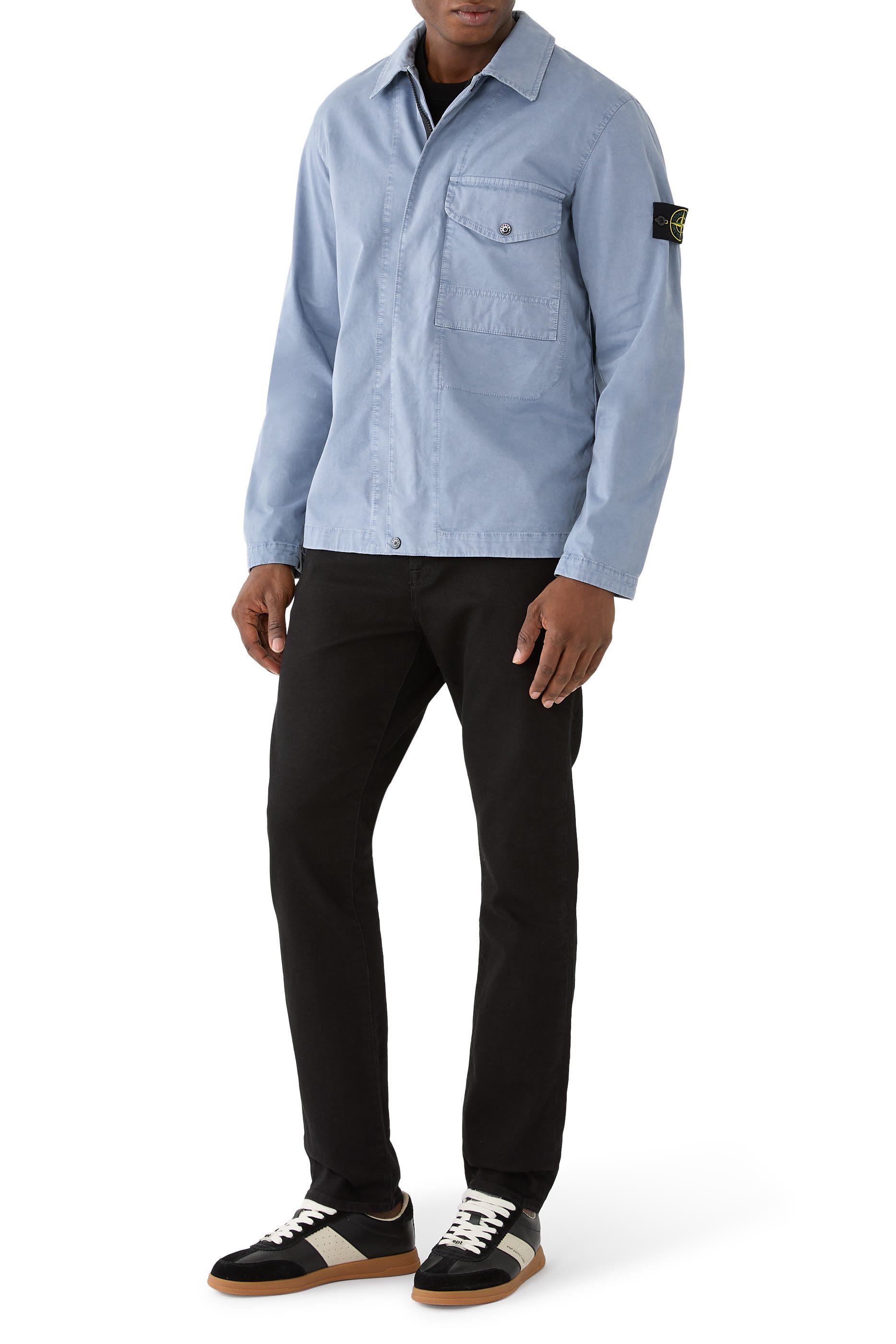  Organic Cotton Stretch Broken Twill Overshirt 