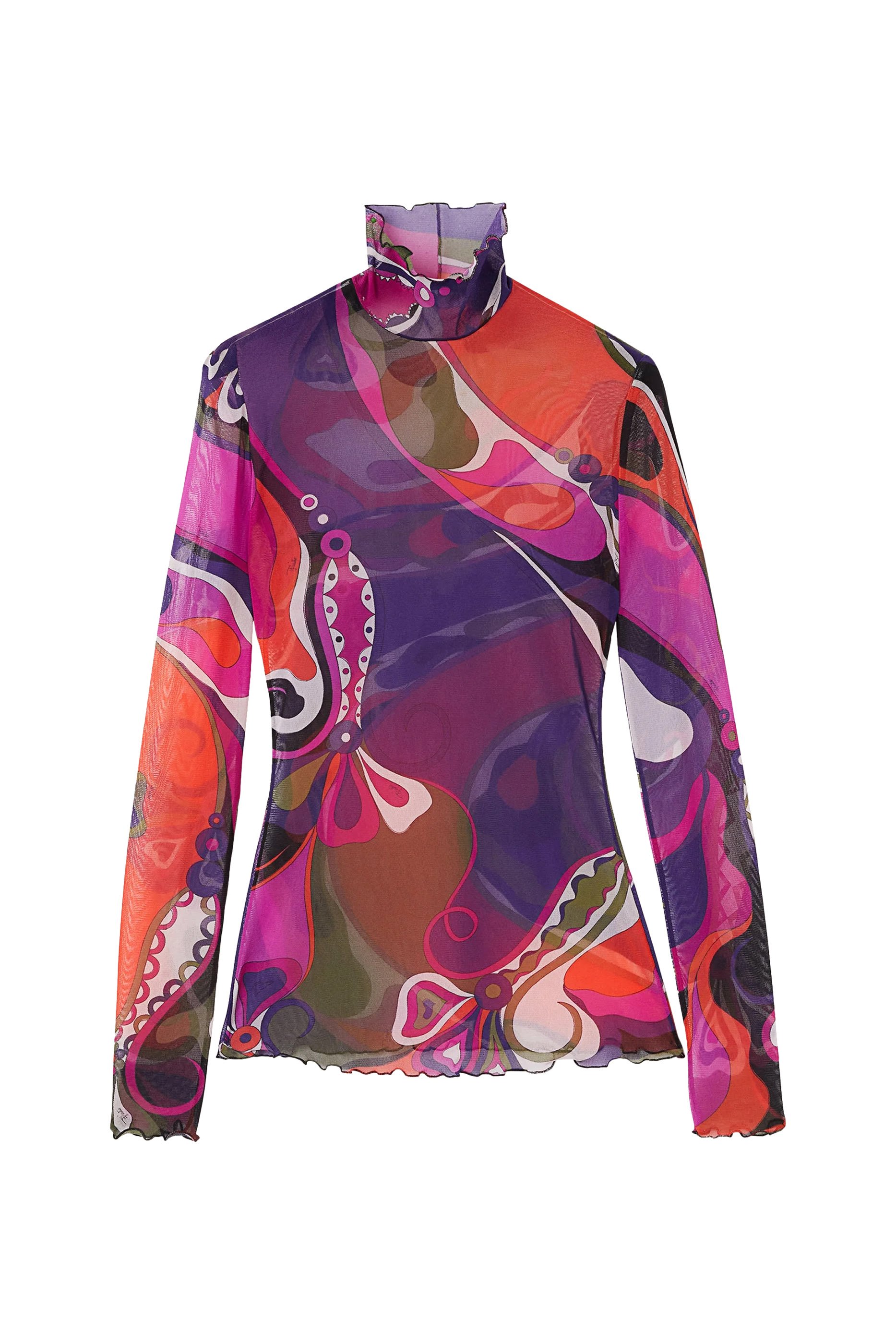 Orchidee Print Tulle Top