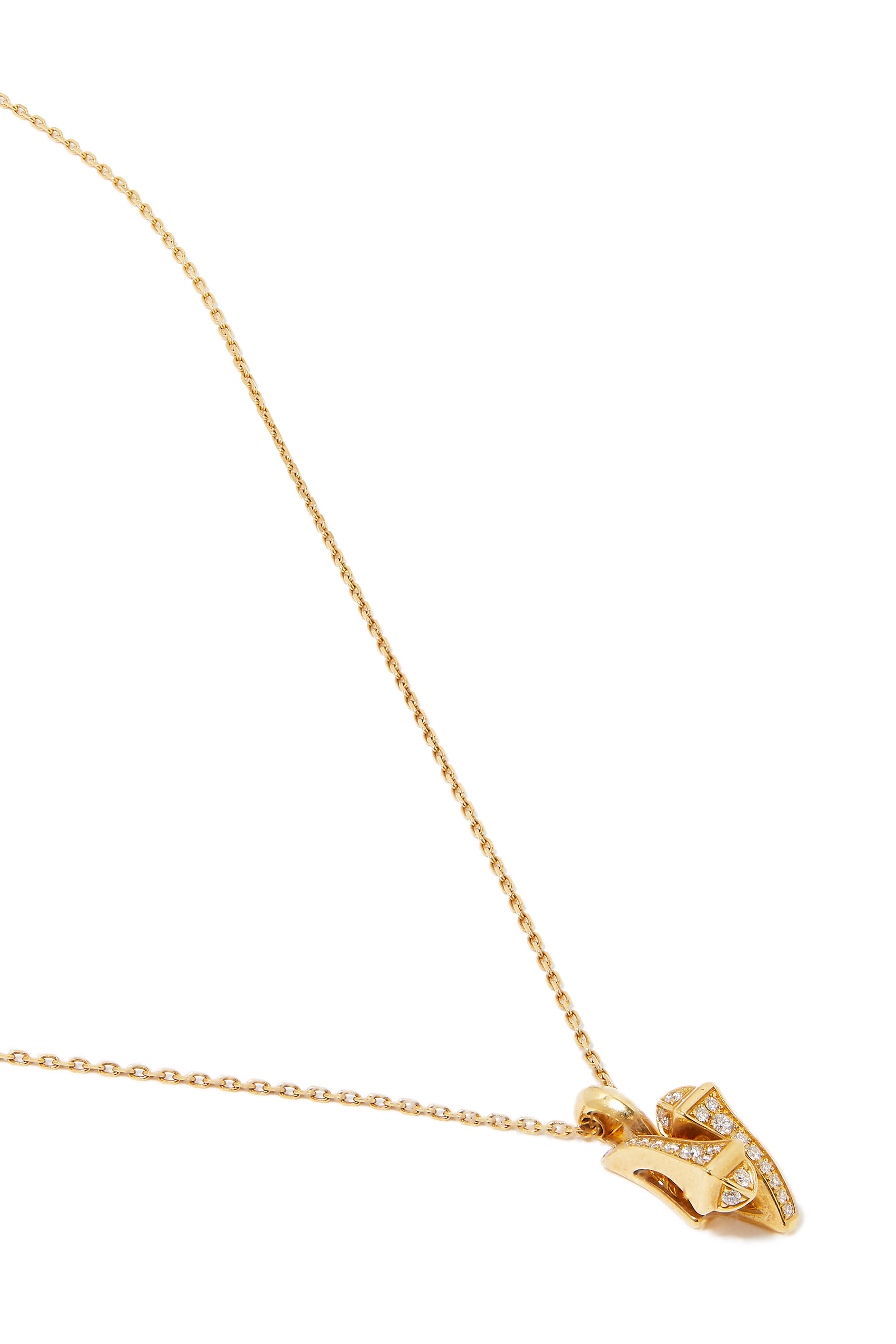 Cleo Huggie Pendant, 18k Yellow Gold with Full Diamonds