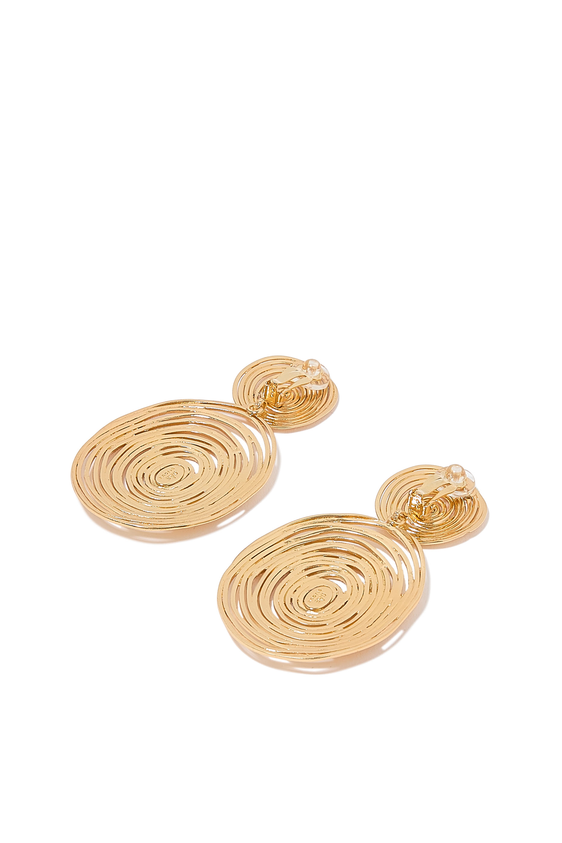Wave Earrings, Gold-Plated Brass