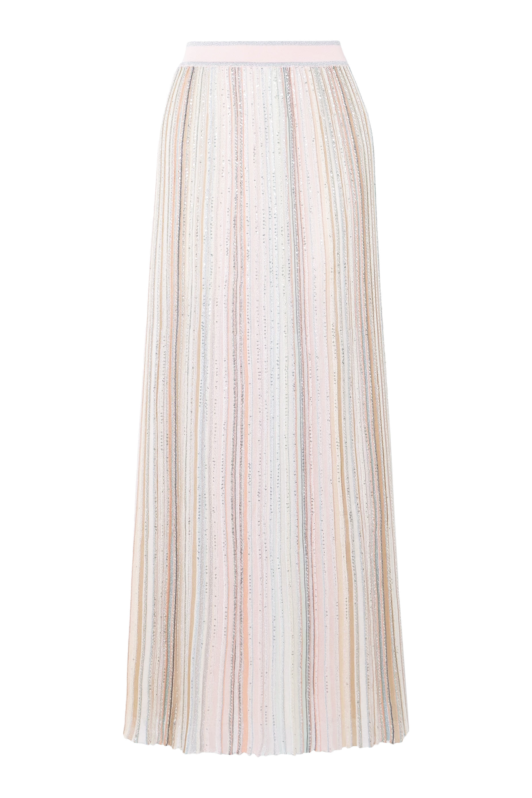 Vertical Stripe Maxi Skirt with Sequins