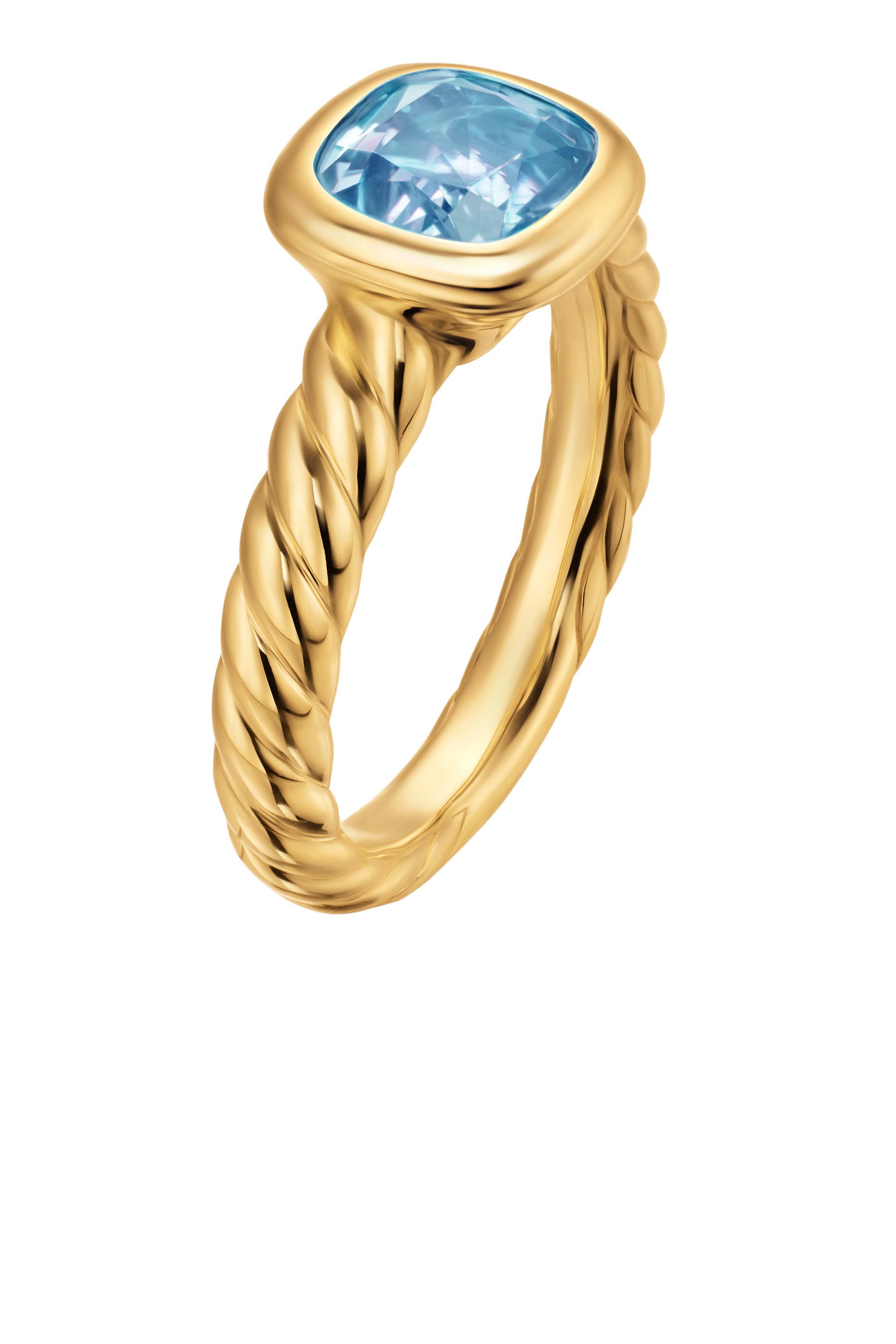 DY Mercer&reg; Stone Ring, 18k Yellow Gold & Blue Topaz
