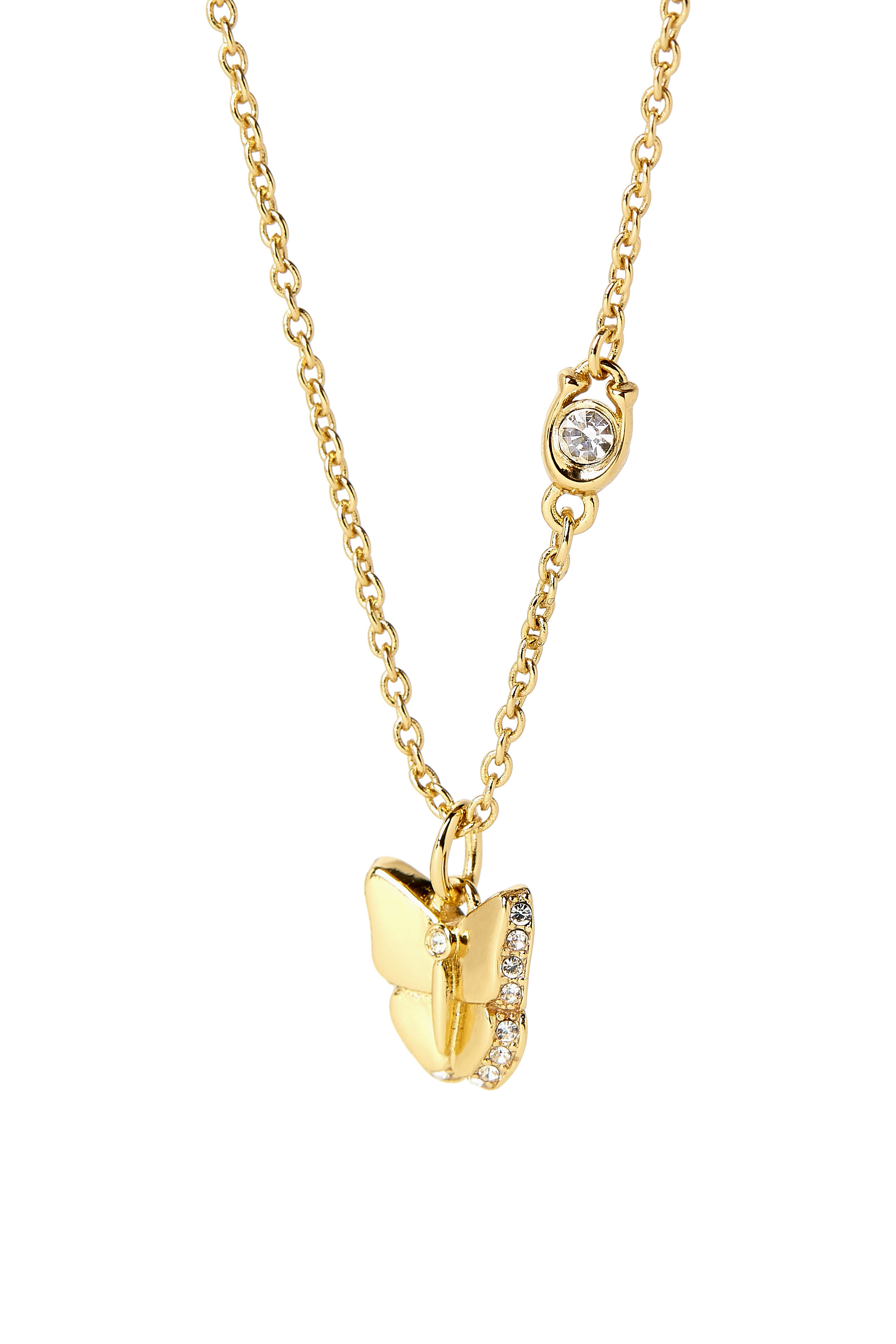 Pav&eacute; Icon Butterfly Short Pendant Necklace