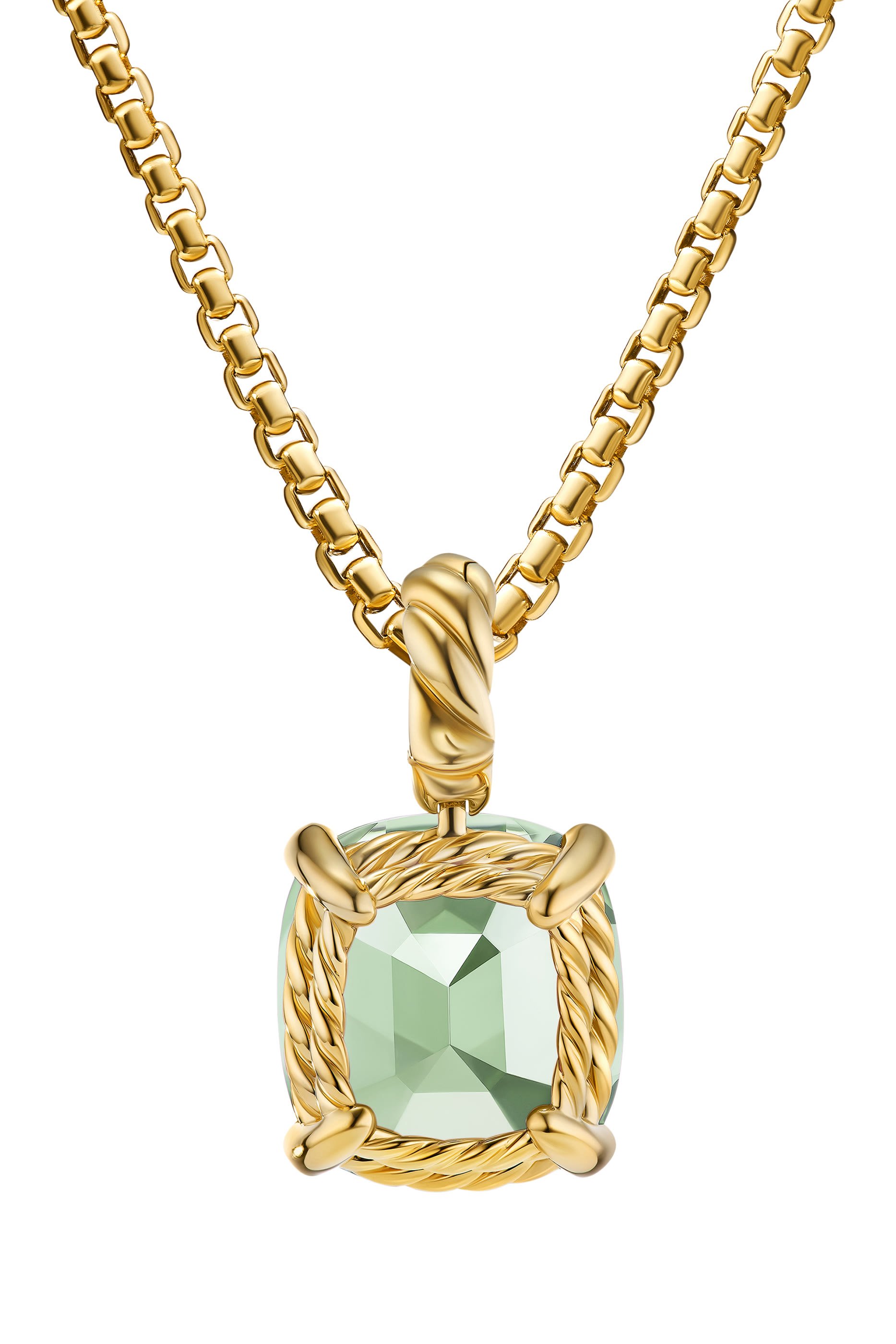 Marbella Pendant, 18k Yellow Gold &  Prasiolite