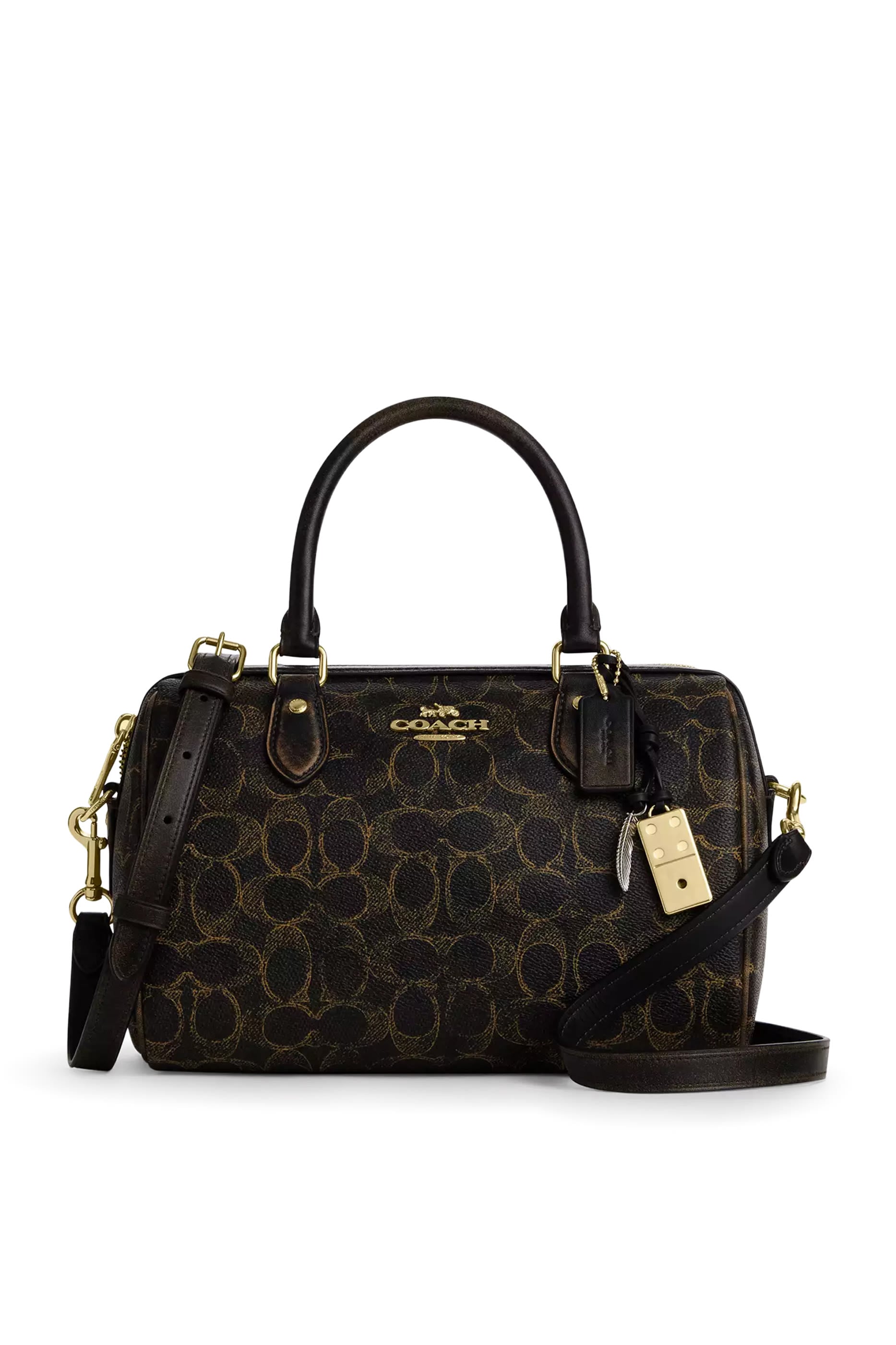 Rowan Satchel Bag in Loved Signature Canvas With Charms