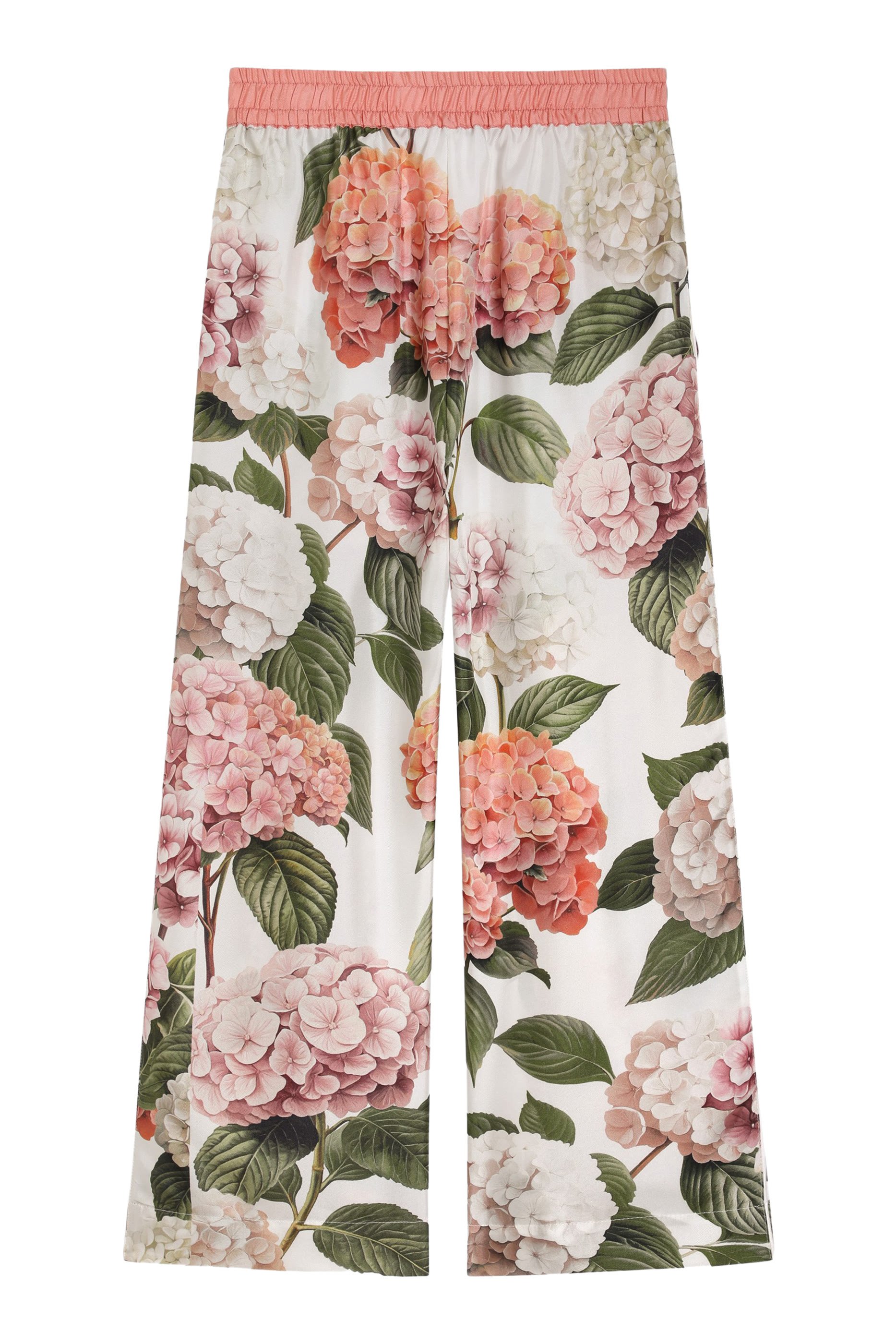 Hydrangea-Print Vanity Twill Trousers