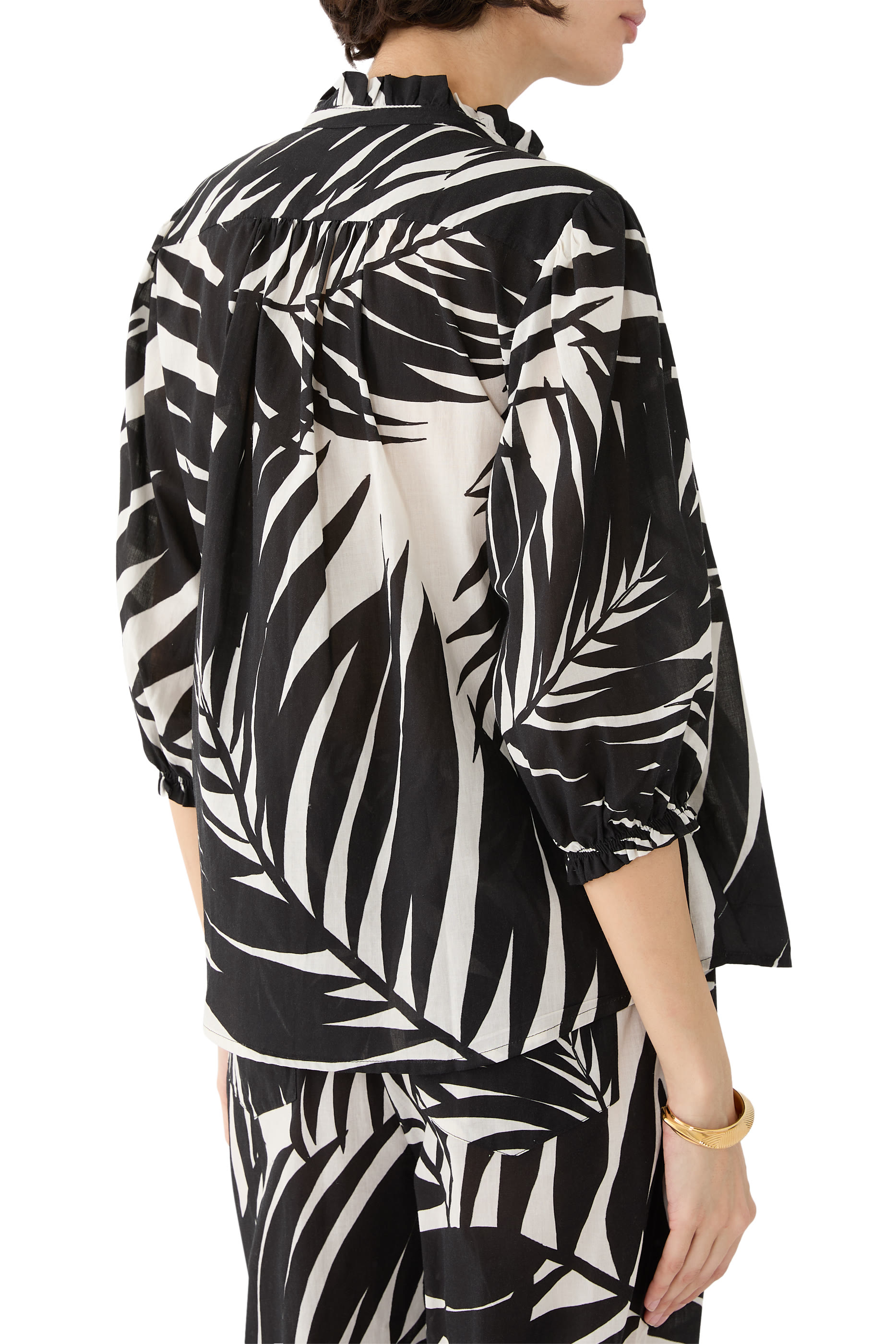 Palm Print Short Sleeves Shirt