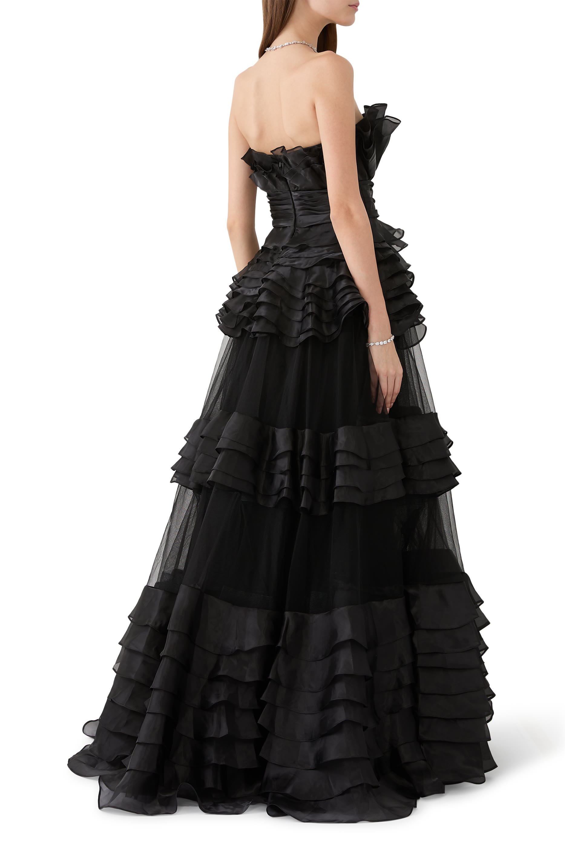 Strapless Layered Gown