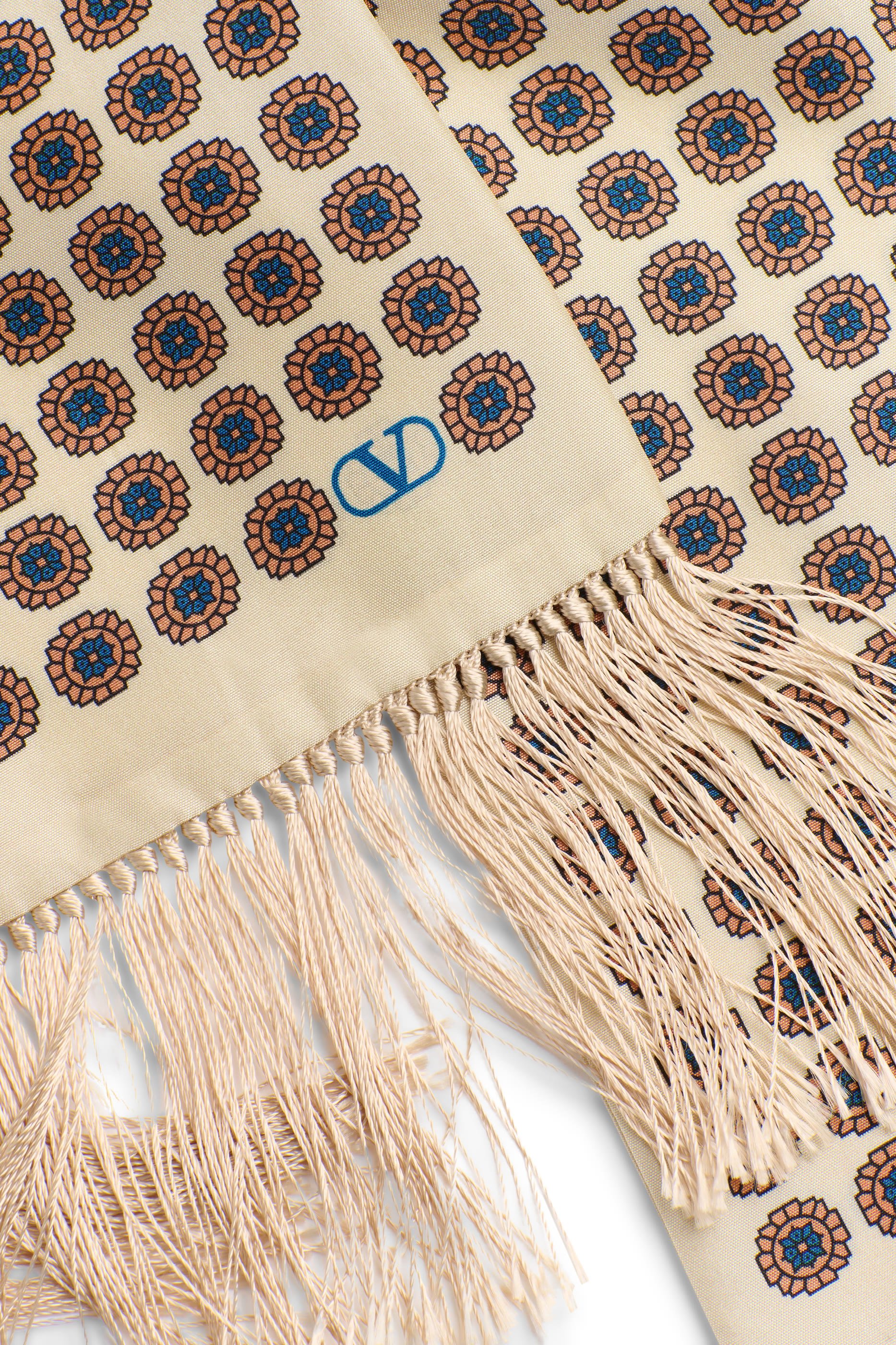 Chamber Silk Bandeau Scarf with Fringe