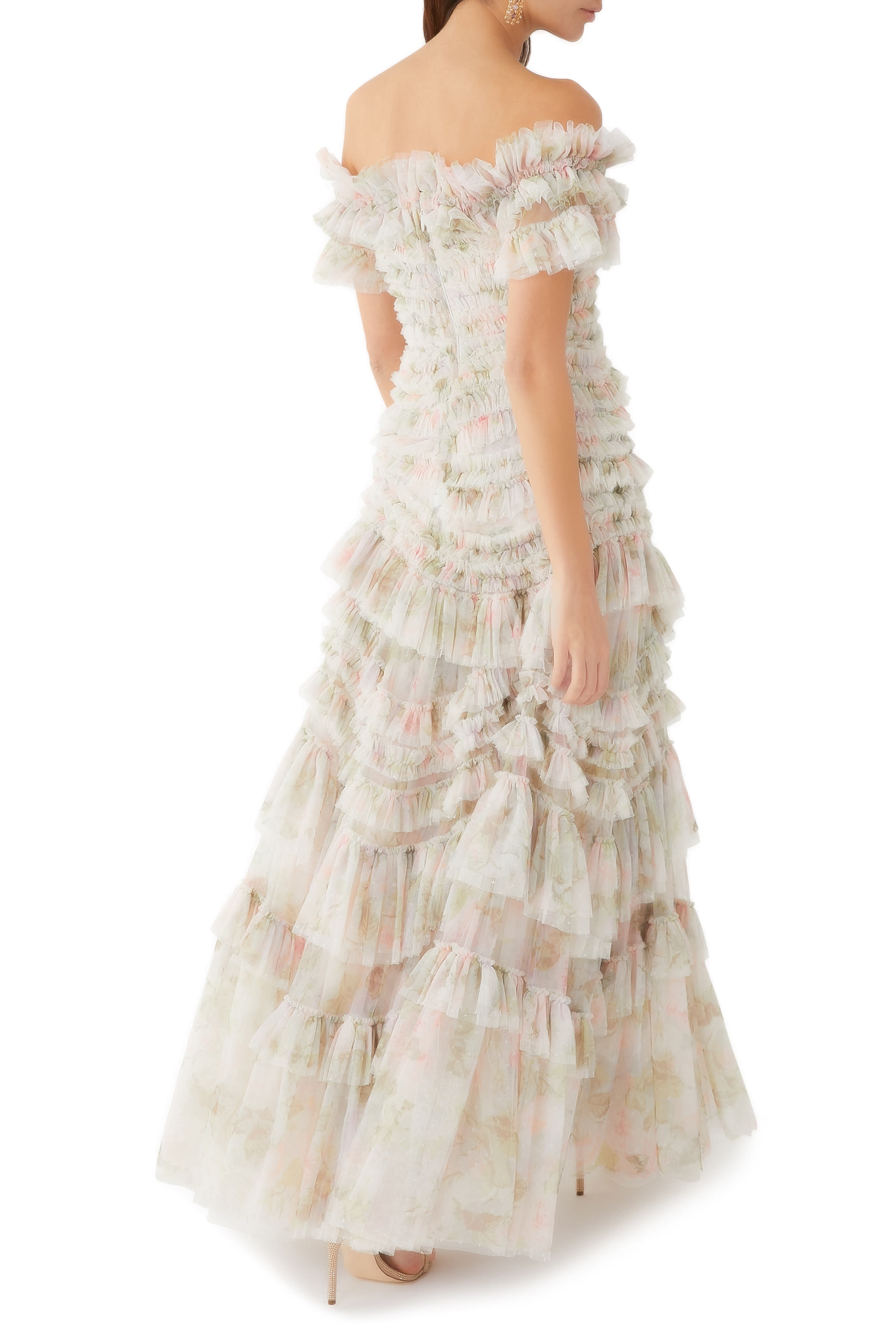 Rose Powder Off-Shoulder Gown