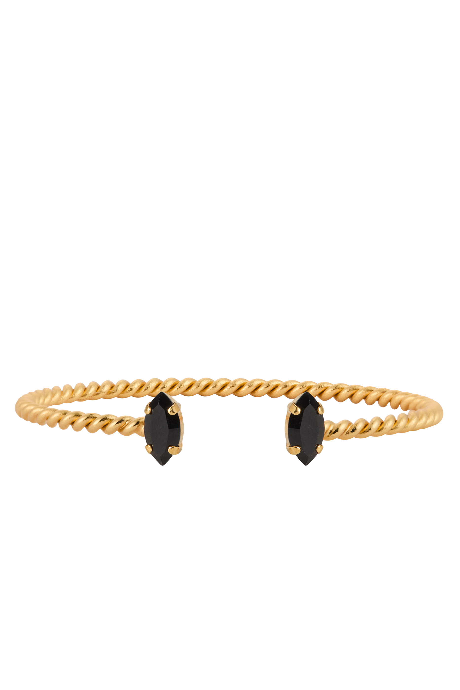 Petite Navette Bracelet, 18K Gold-Plated Brass & Crystals