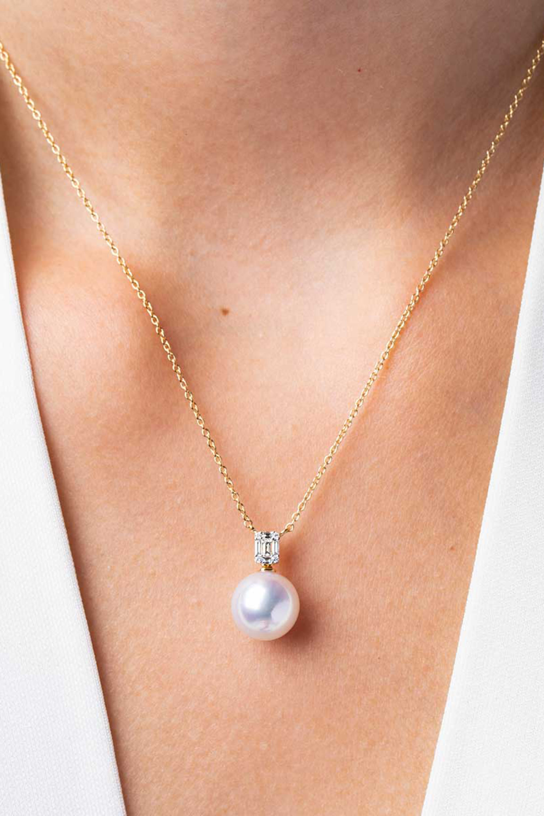 Starlight South Sea Necklace, 18k Yellow Gold with Diamonds & Pearl