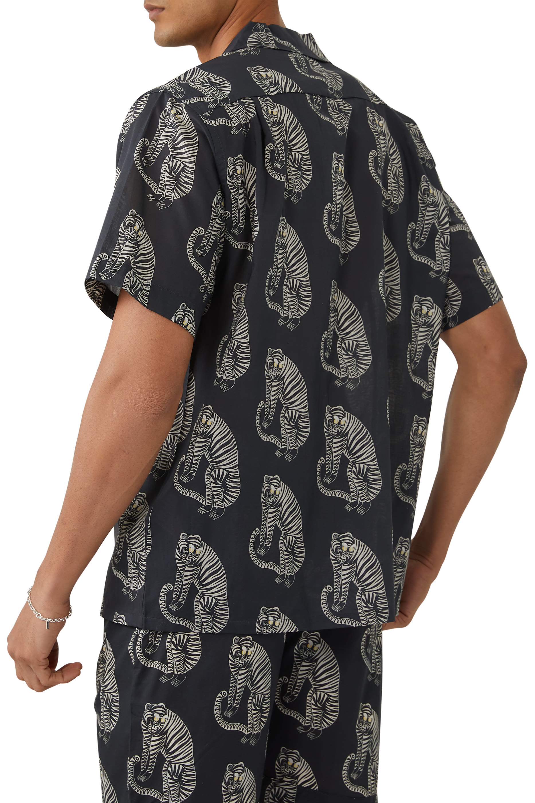 Cuban Tiger Print Pajama Shirt