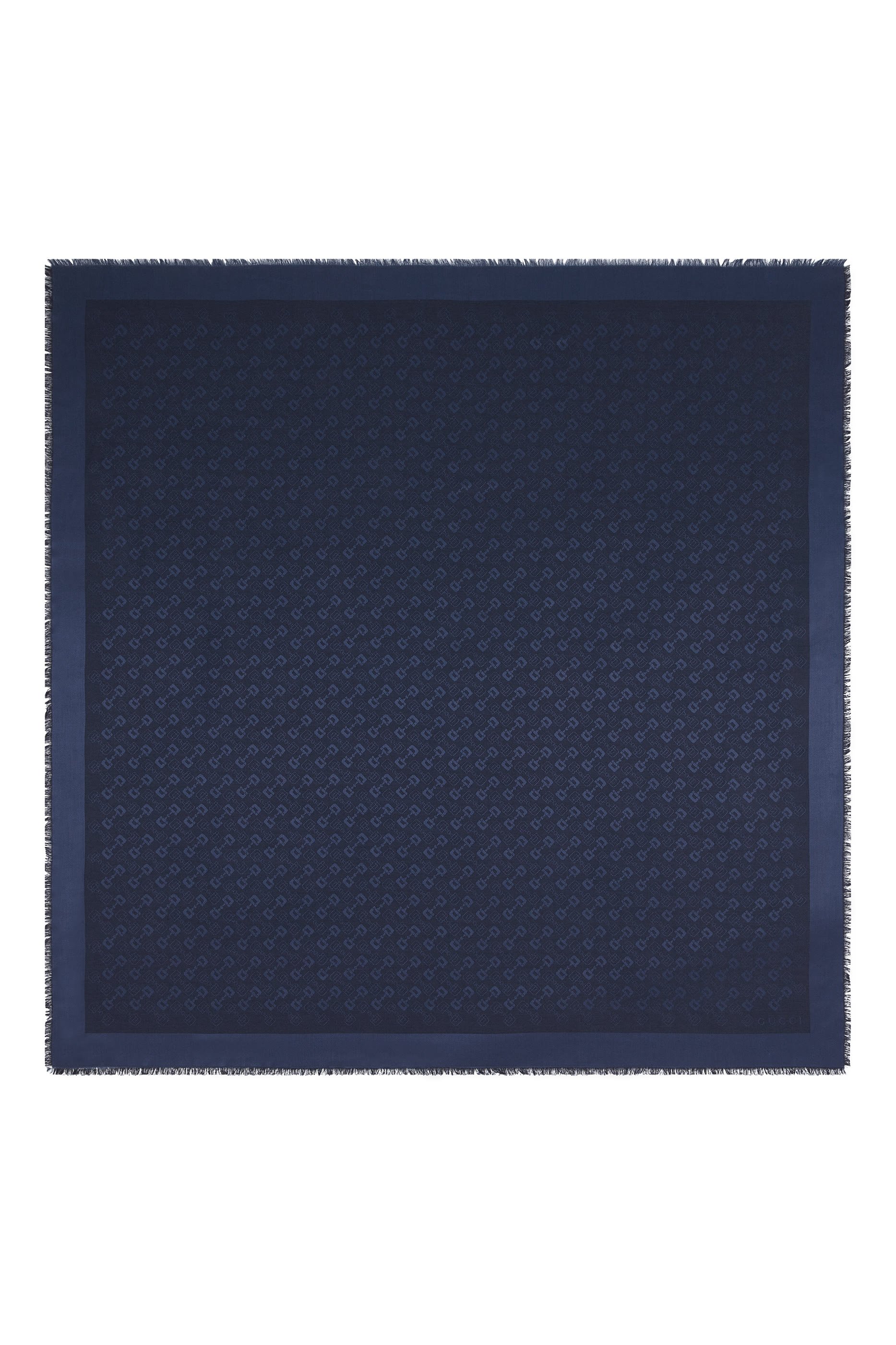 Silk Wool Horsebit Jacquard Shawl