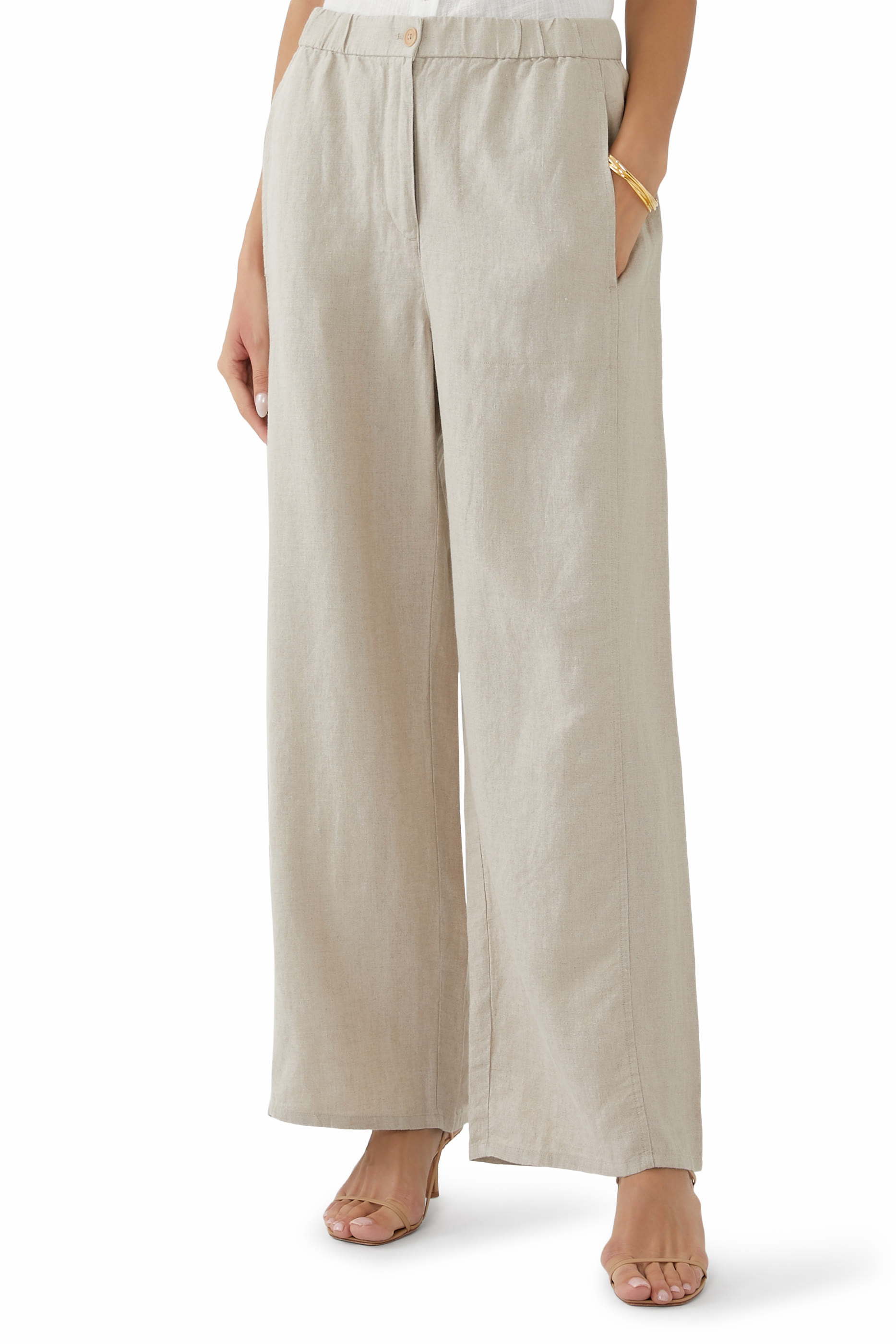 Organic Linen Wide-Leg Trouser Pant
