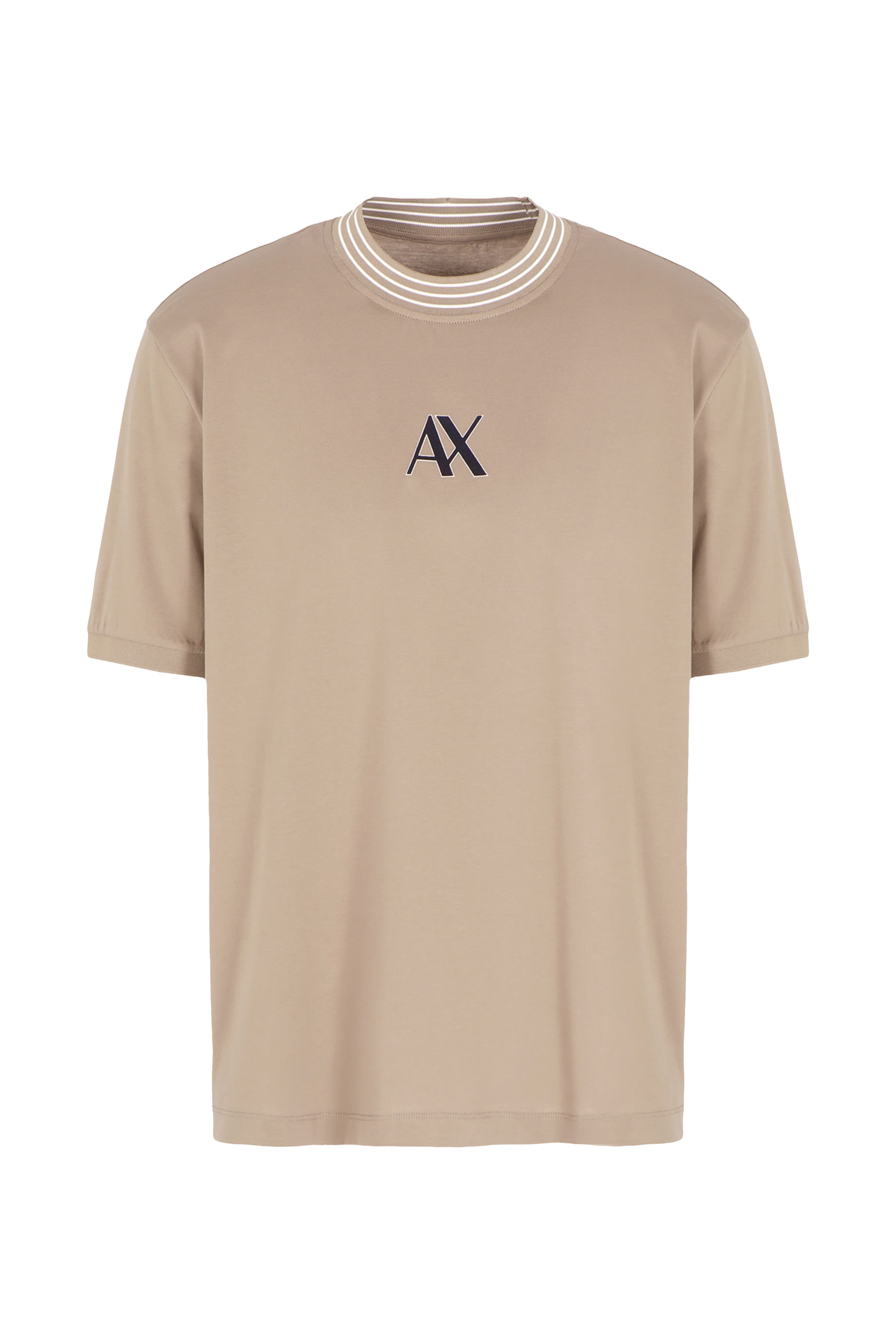 Regular Fit T-Shirt with Striped Crew Neck