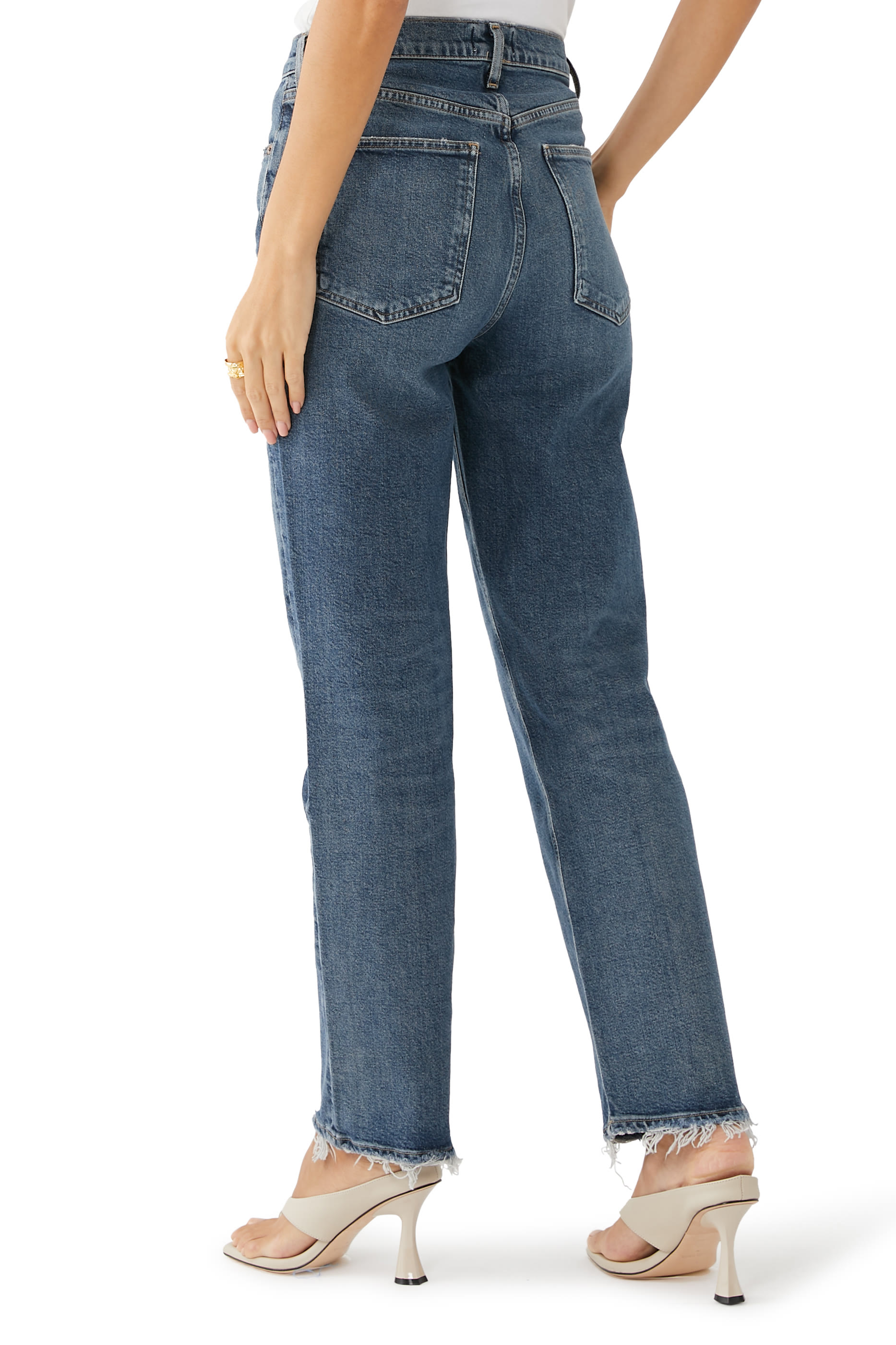 High Rise Stove Pipe Jeans