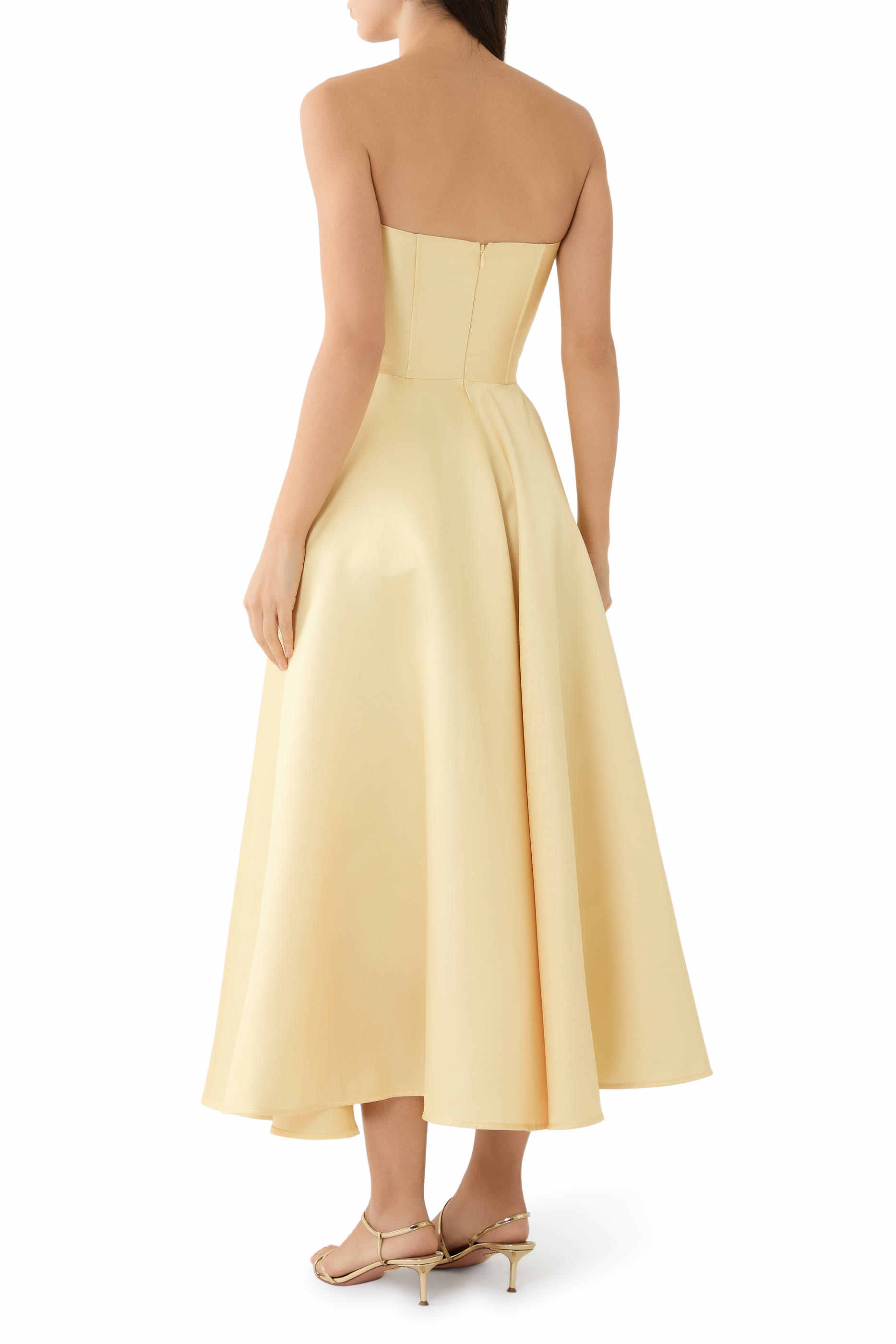 Printed Strapless Dress