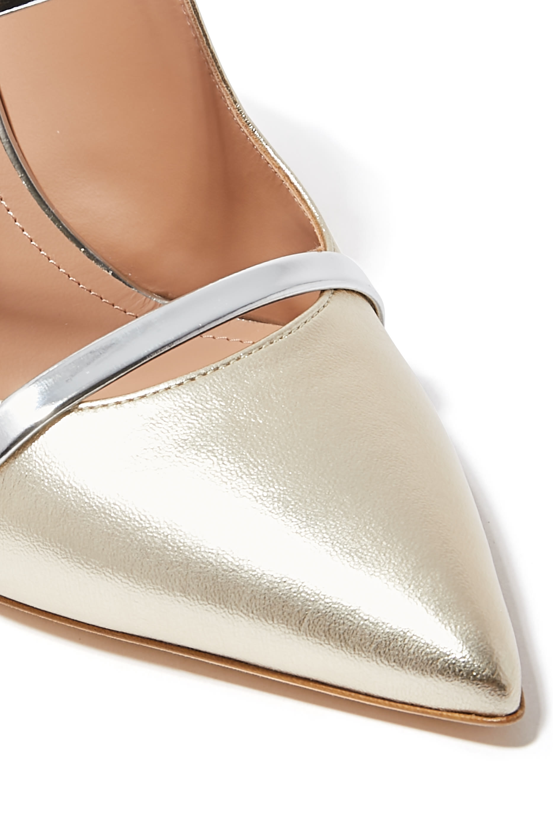 Maureen 85 Metallic Leather Mules