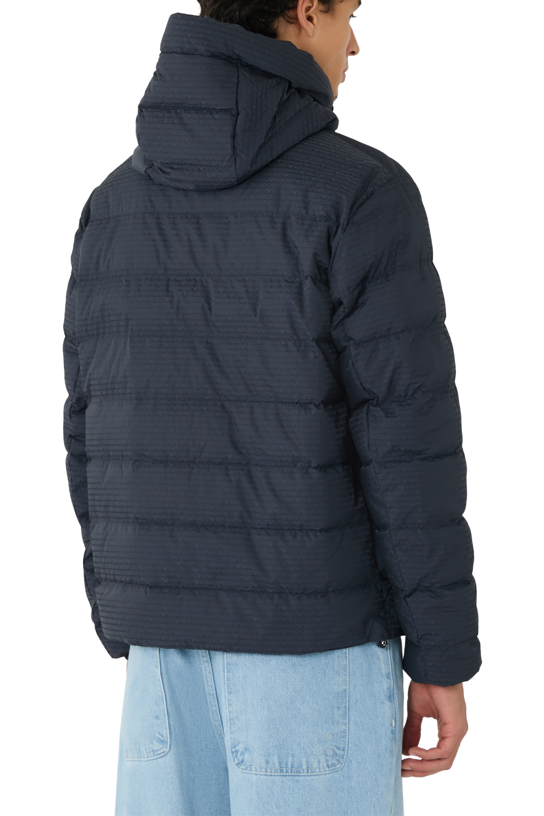 Hooded Quilted Nylon Down Jacket