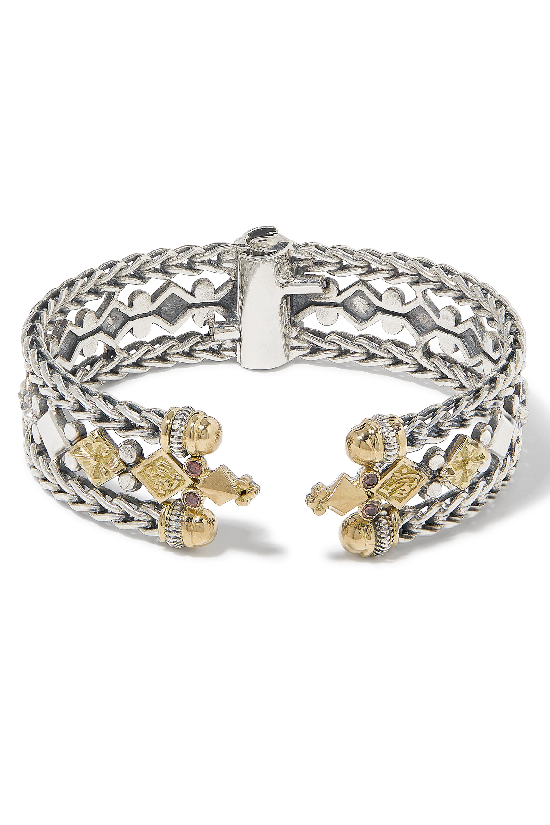 Roman Chain Bangle, 18k Yellow Gold & Turath Brown Zircon