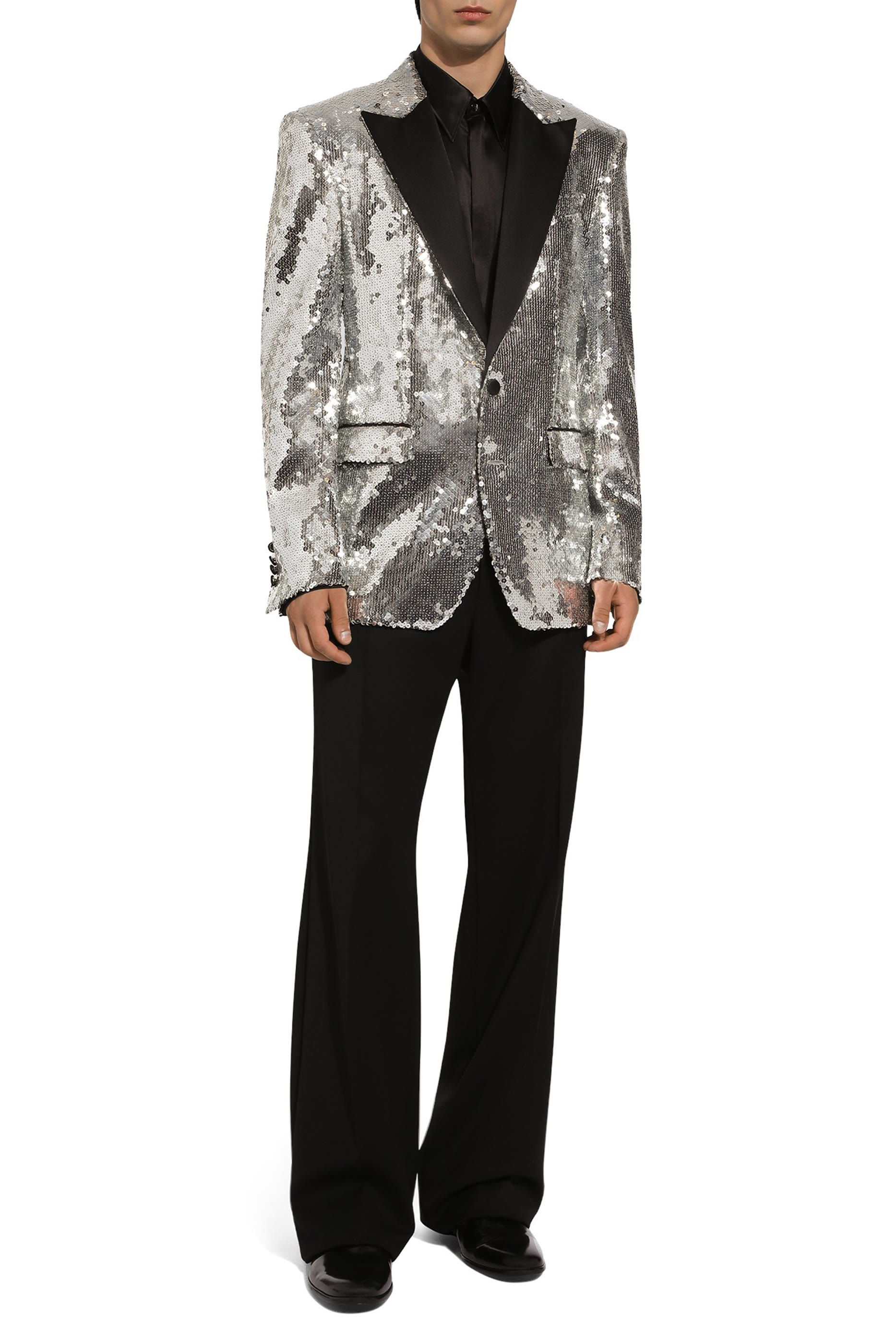 Sicilia Sequined Single-Breasted Tuxedo Jacket