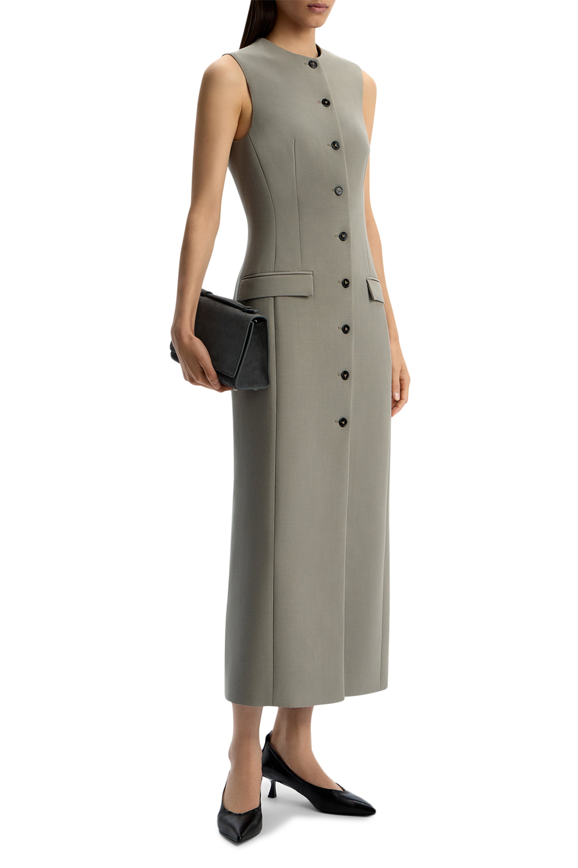 Wool Blend Midi Dress 