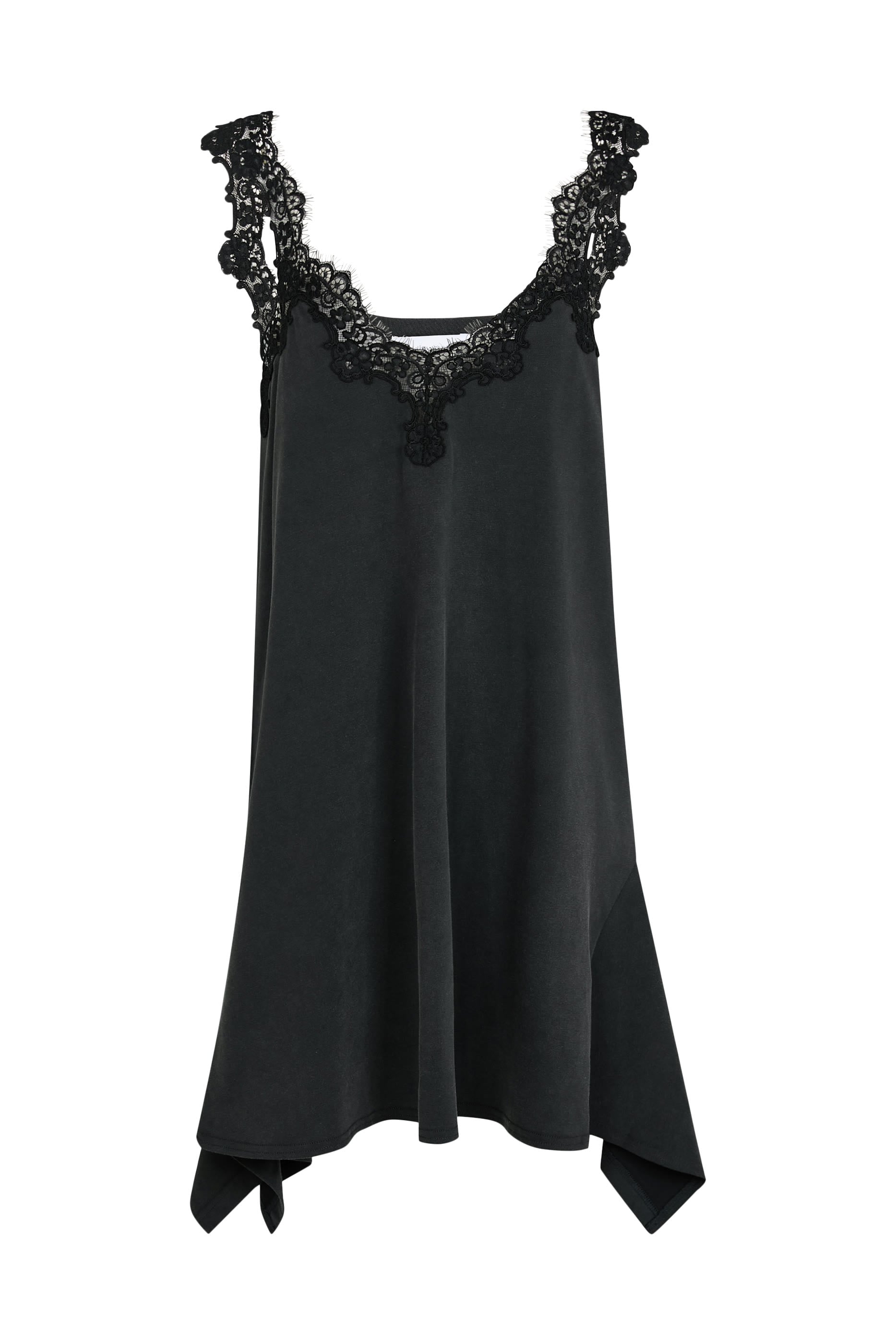 Lace-Trim Mini Dress