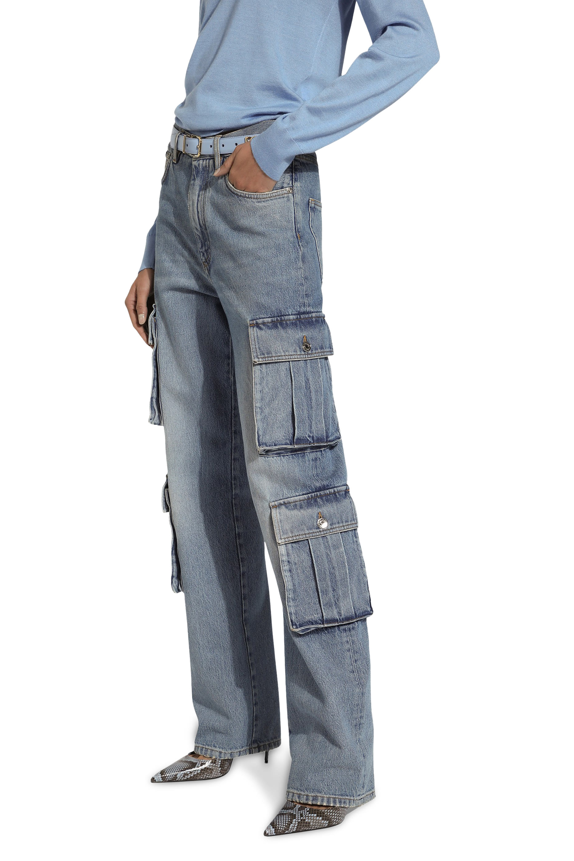 Cotton Demin Cargo Pants