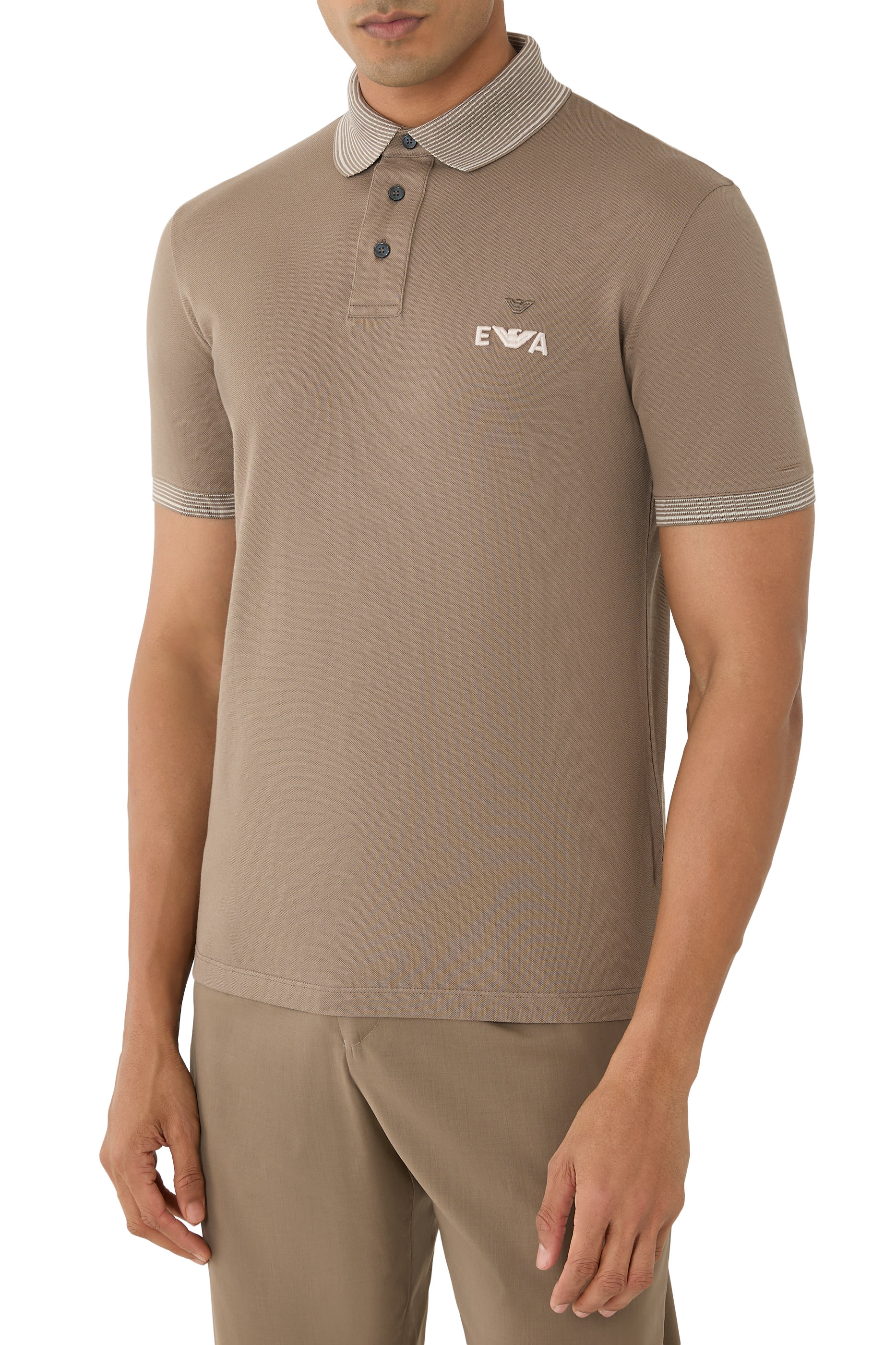 EA Logo Embroidered Piqué Polo Shirt