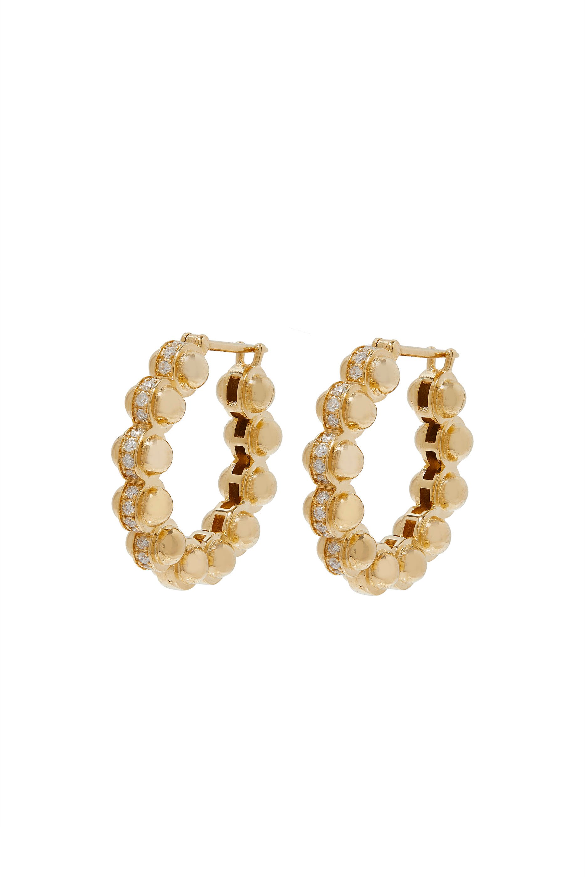 Atom Earrings Size 2, 18k Yellow Gold & Diamonds
