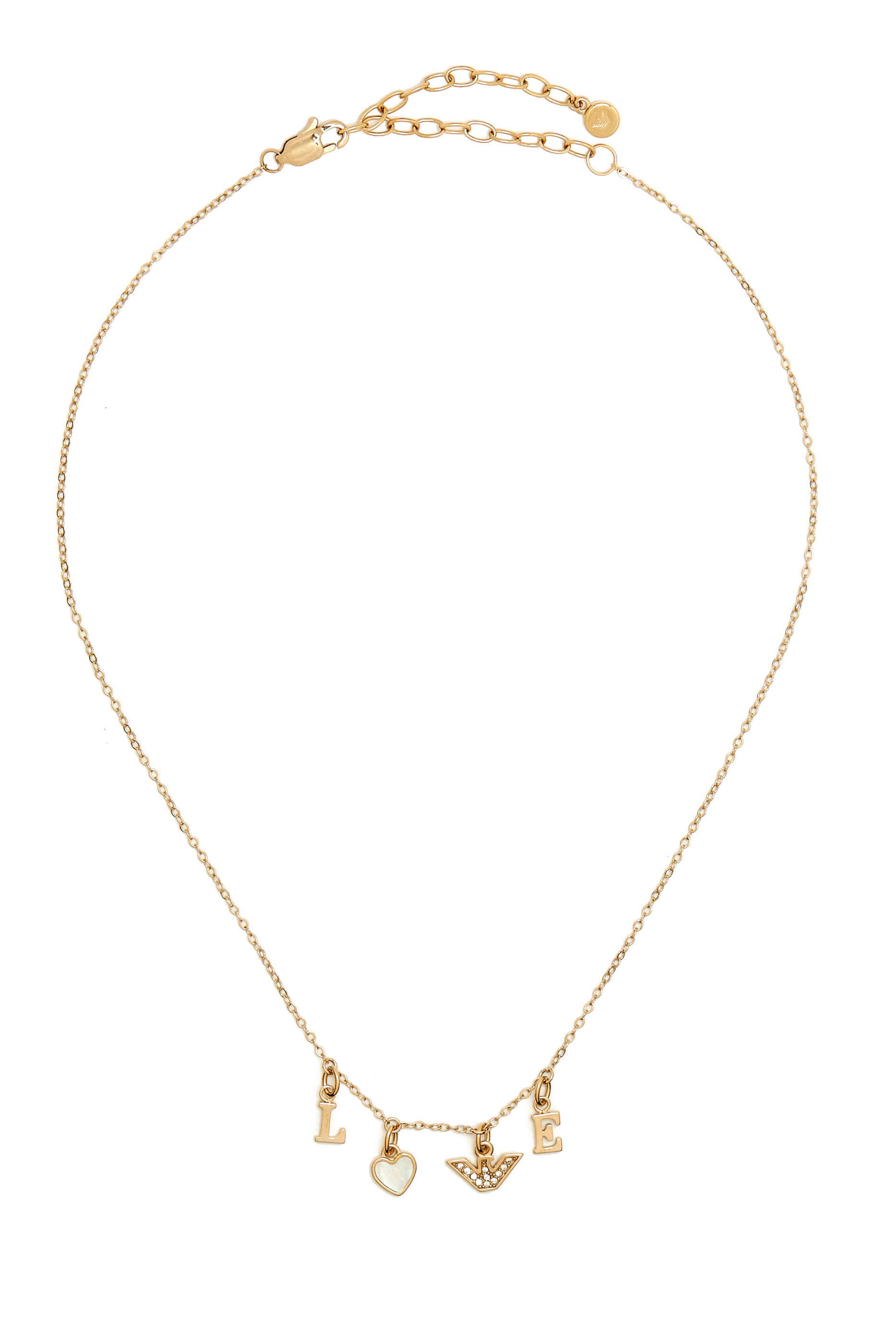 Love Charm Pendant Necklace, Stainless Steel