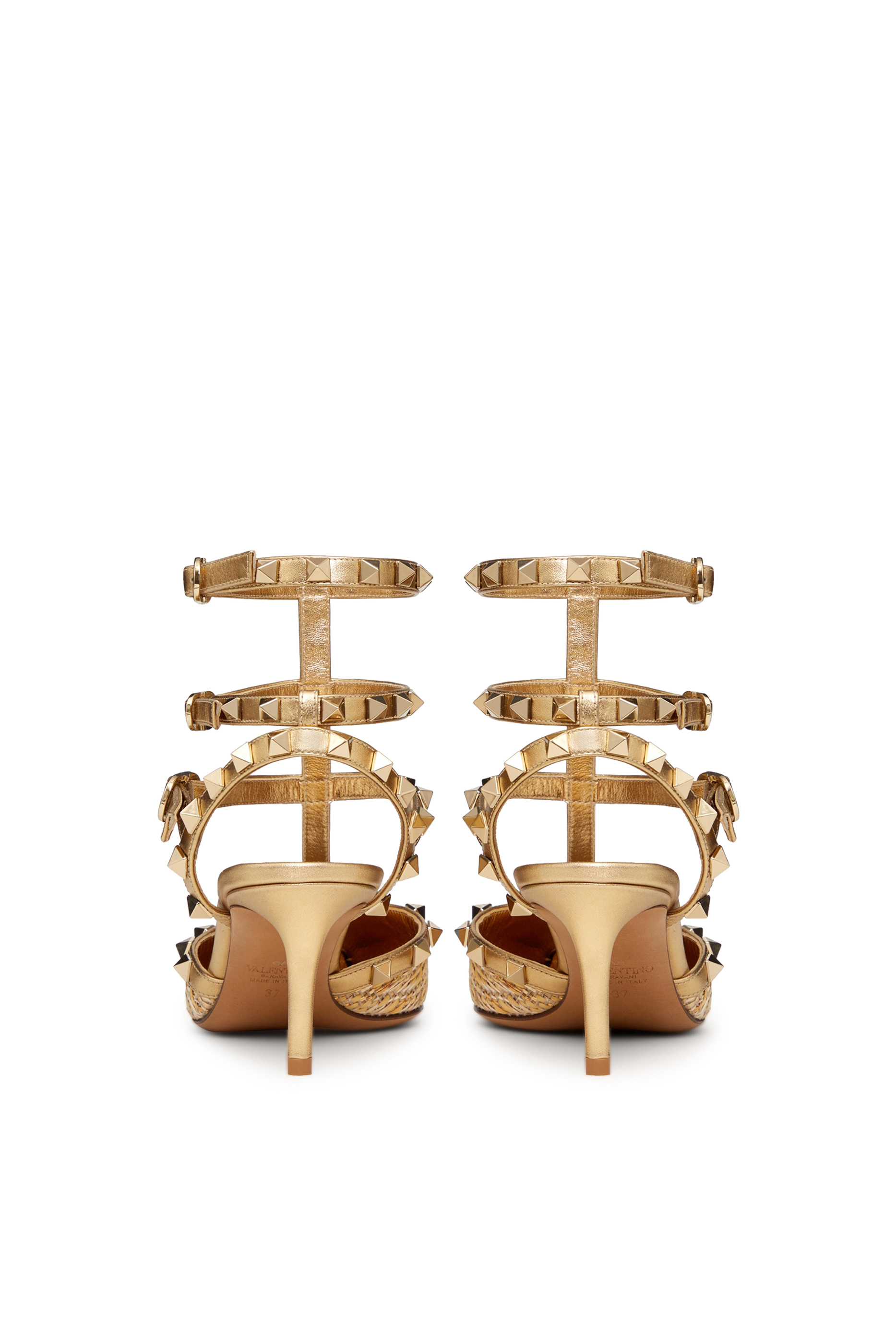 Valentino Garavani Rockstud 100 Raffia Pumps