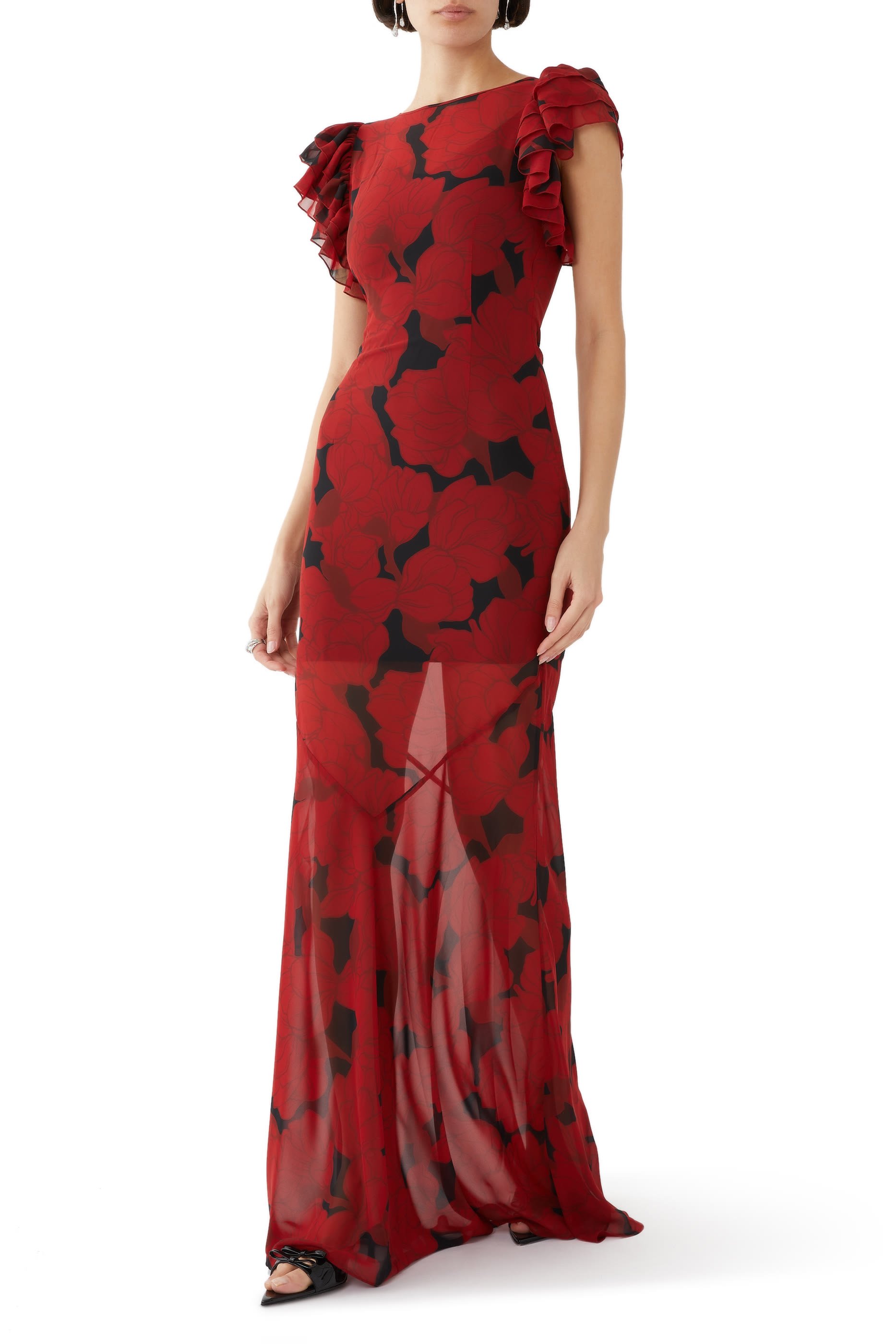 Bougainvillea Chiffon Maxi Dress