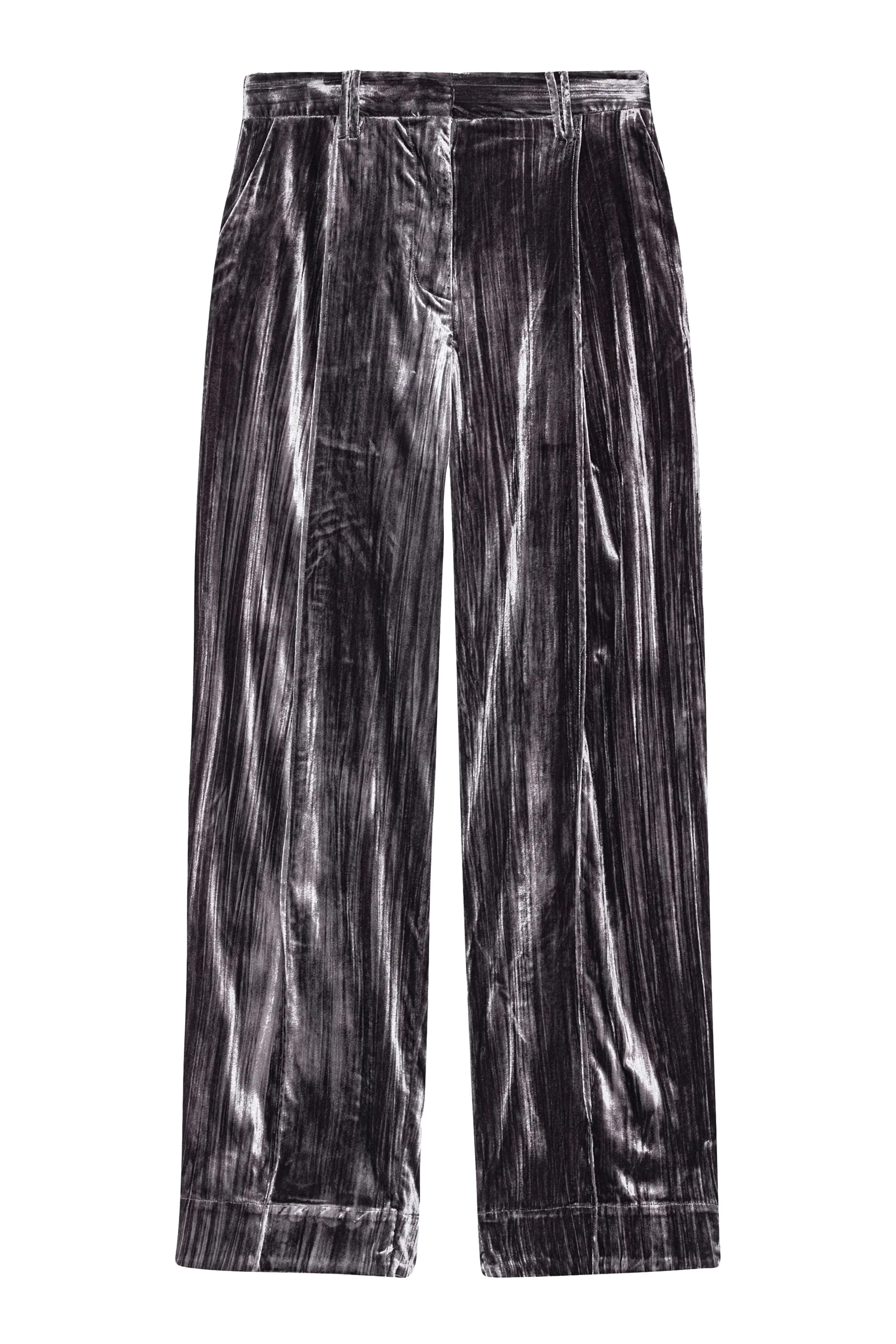 Striped Velvet Relaxed Pleated Pants