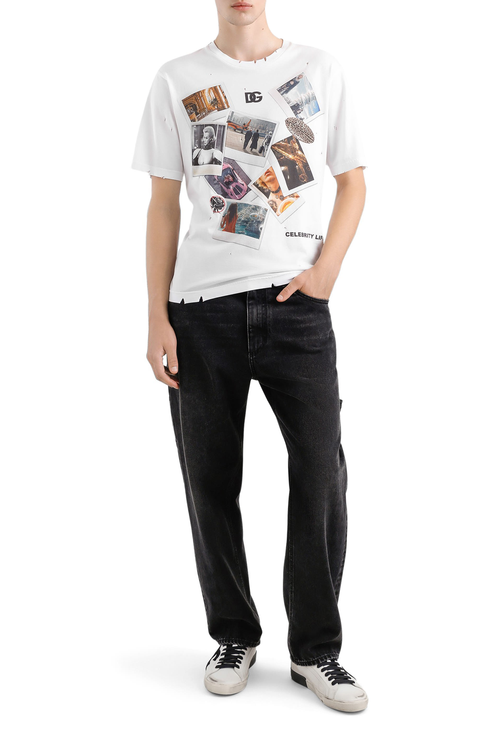 Postcard Print Cotton T-Shirt