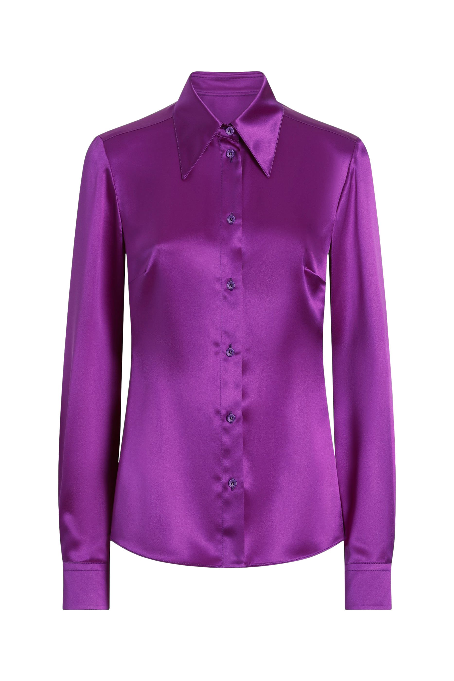 Button-Up Long Sleeves Silk Shirt