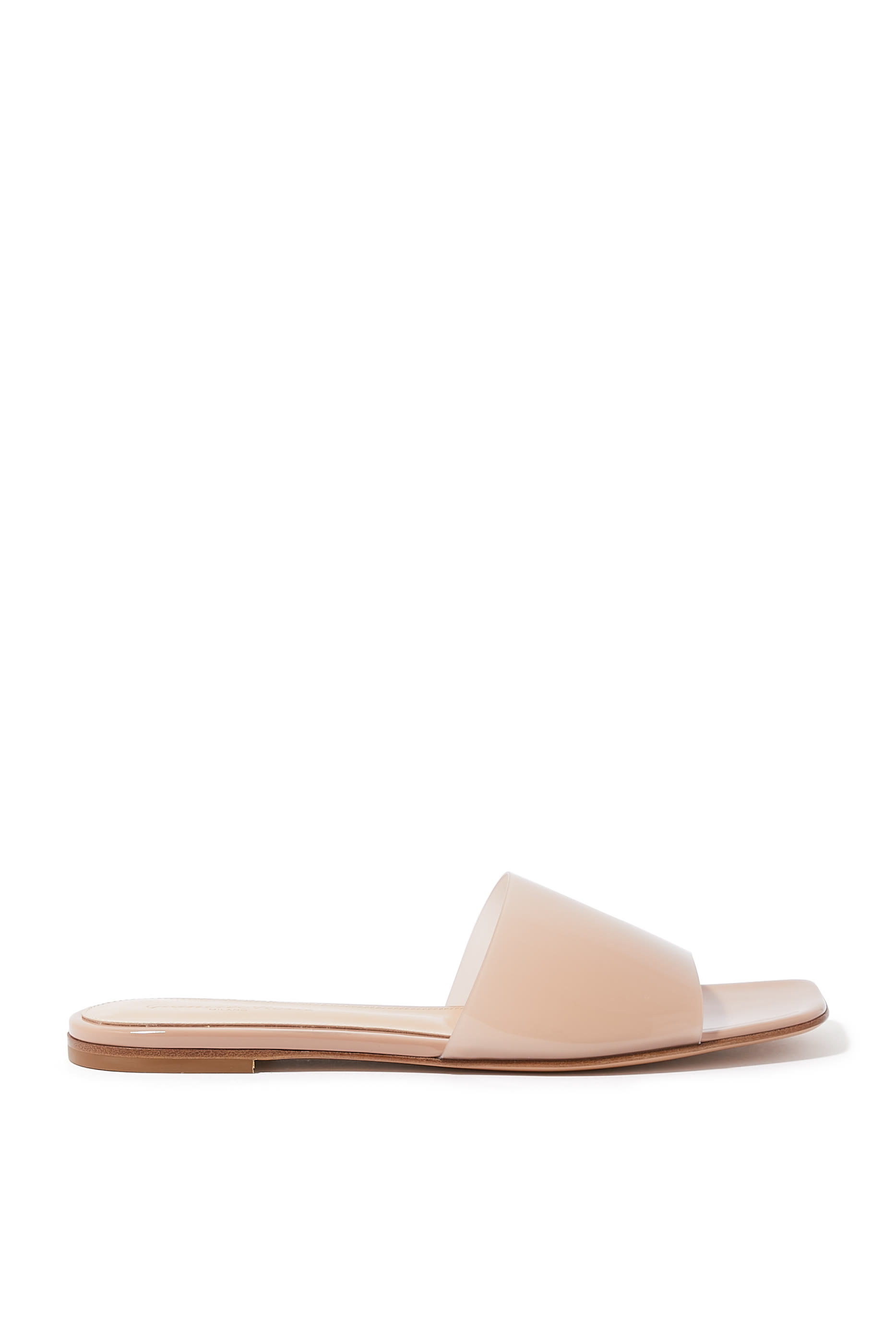 Cosmic Plexi Leather Flat Sandals