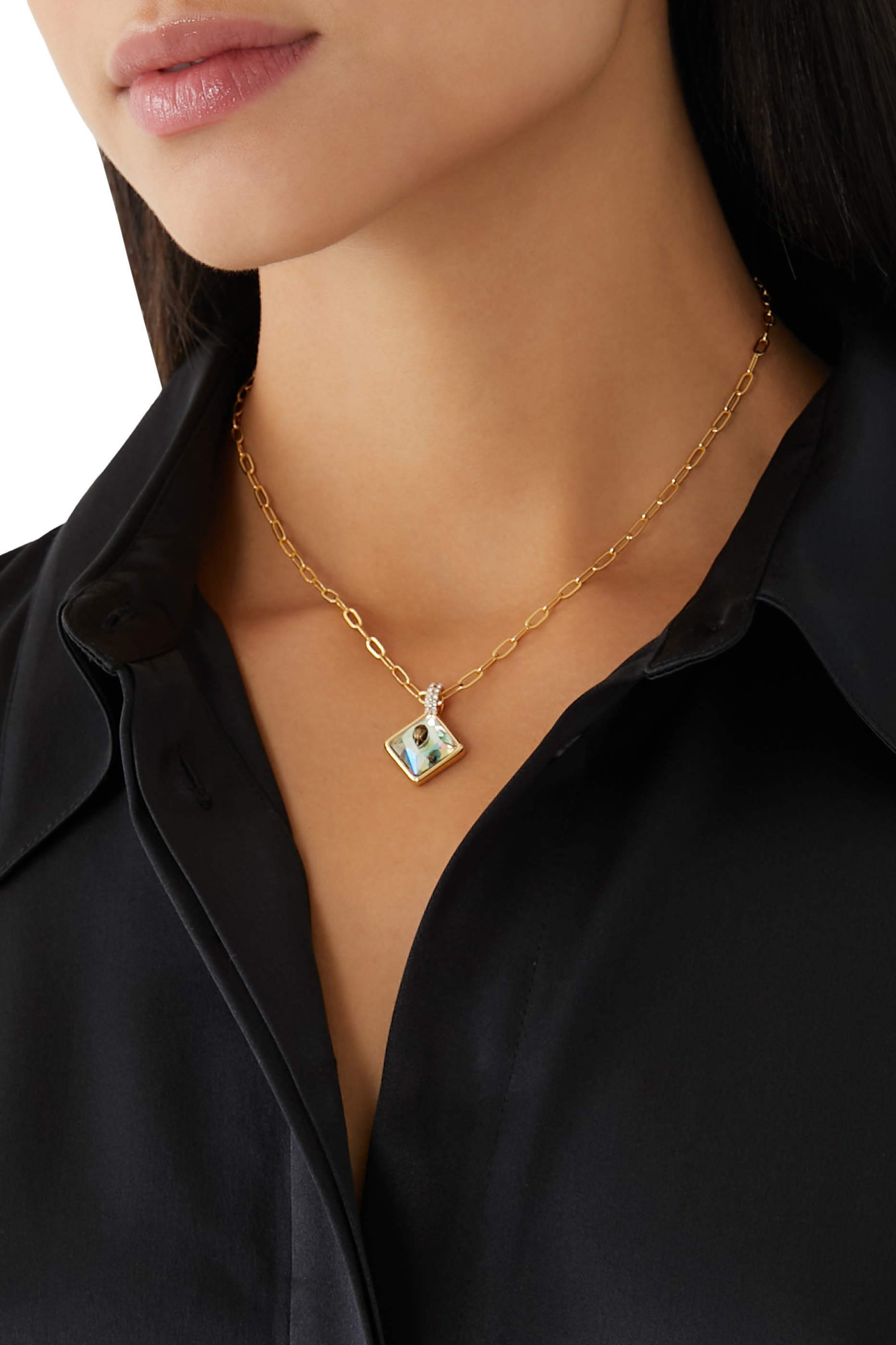 Square Eagle Pendant Necklace