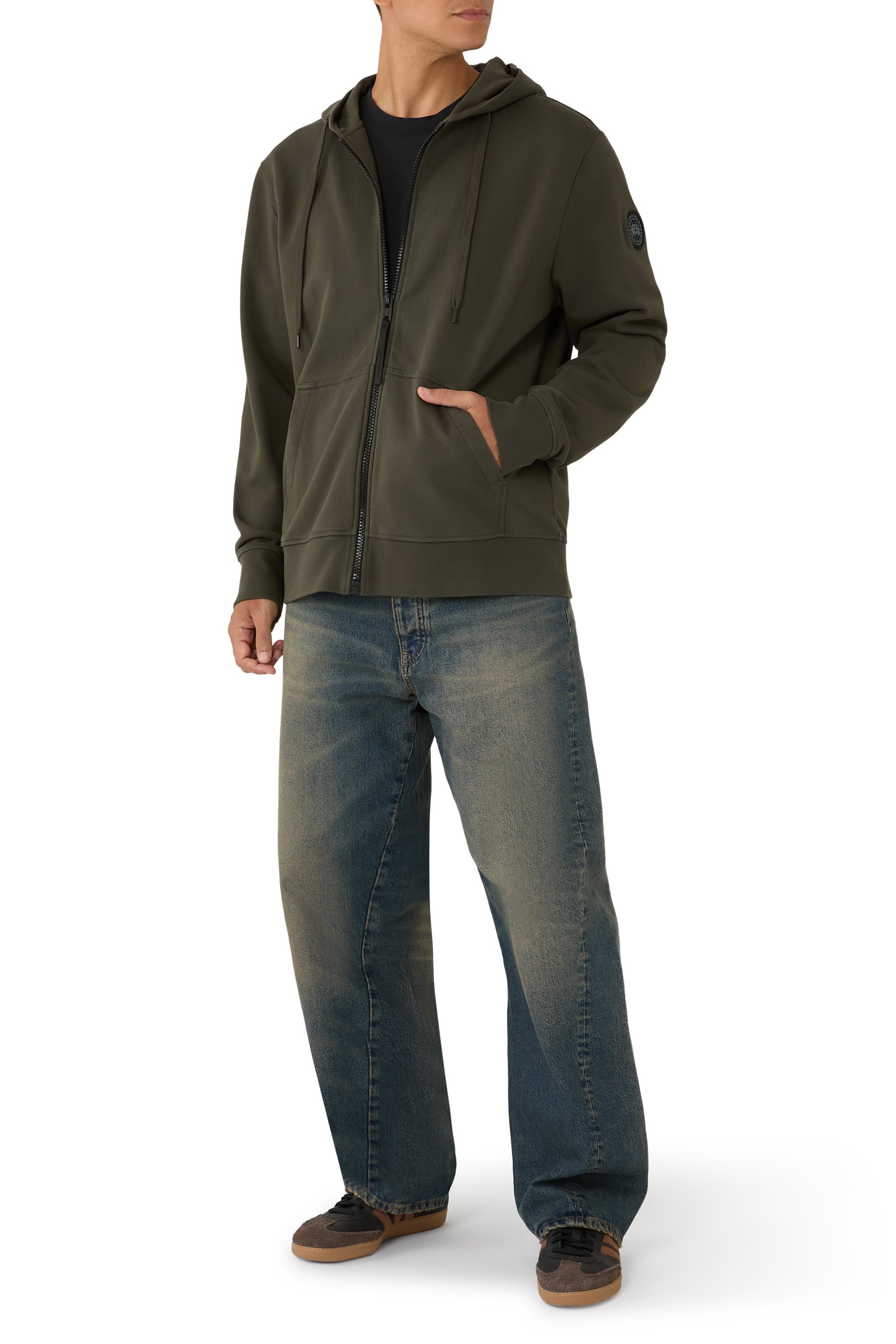 Huron Logo Patch Zip-Up Hoodie