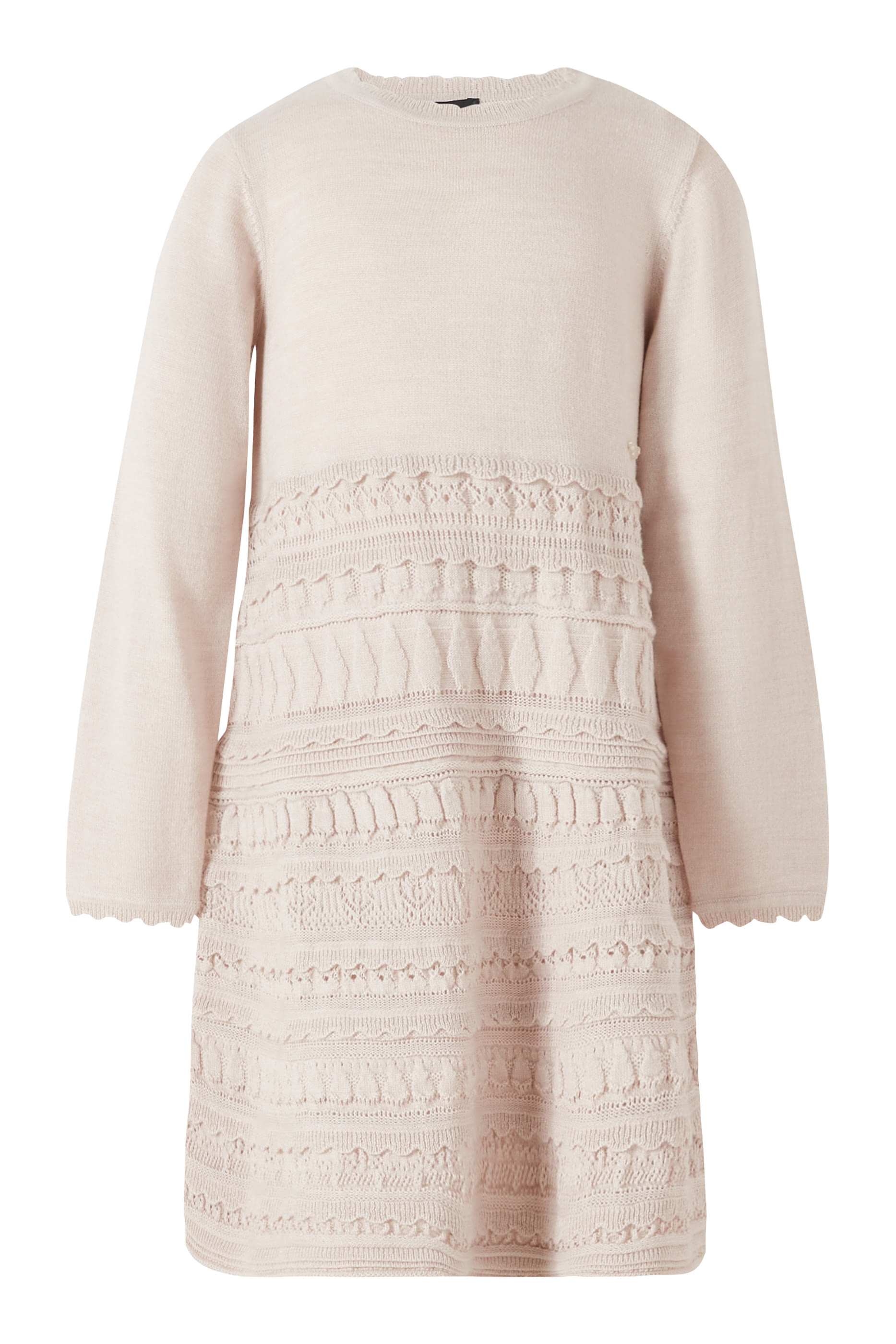 Kids Wool-Blend Micro Ruffles Knit Dress 