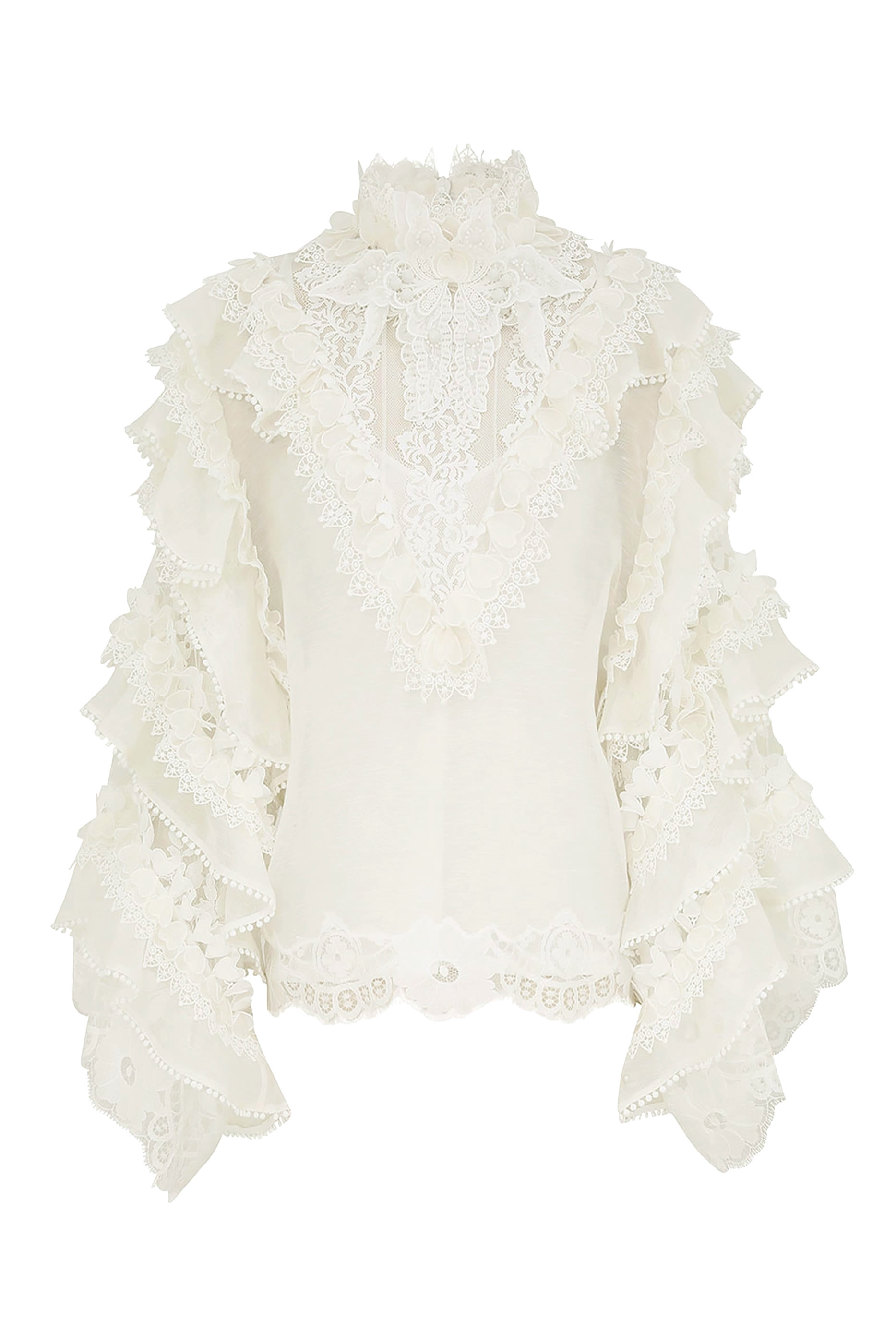 Buy Zimmermann Crush Heart Trim Blouse for Online | Bloomingdale's UAE