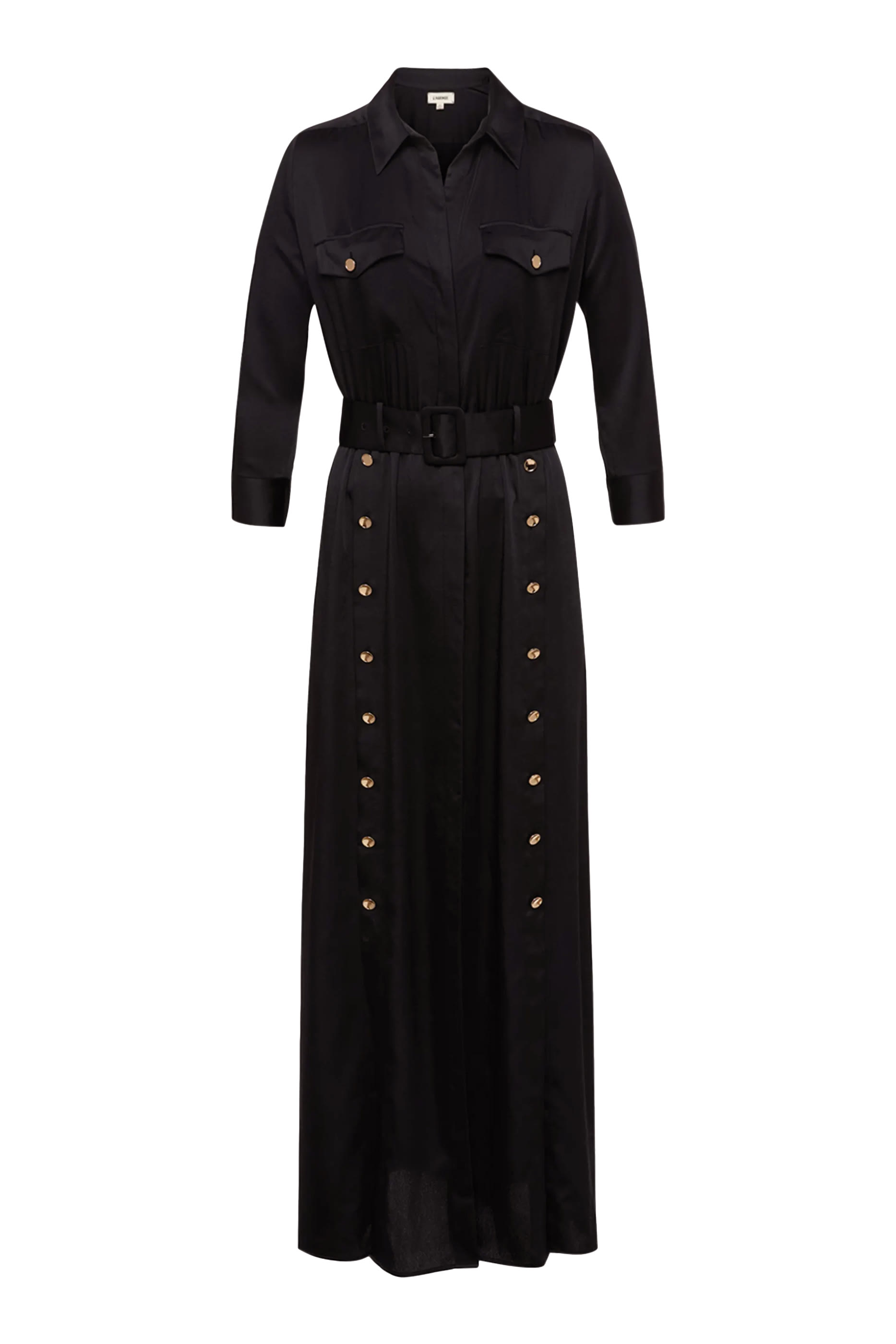 Uriah Satin Maxi Shirt Dress